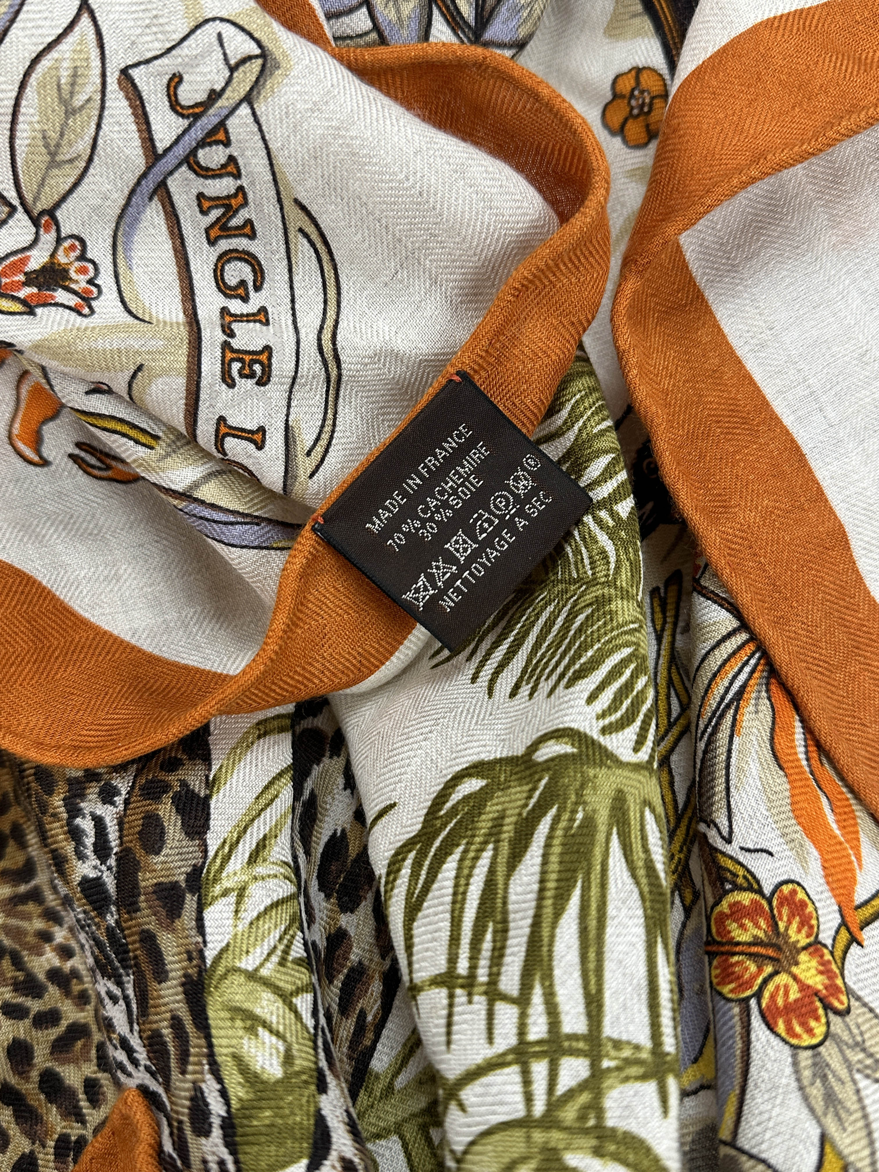 Hermès Jungle Love Cashmere Silk Giant Triangle