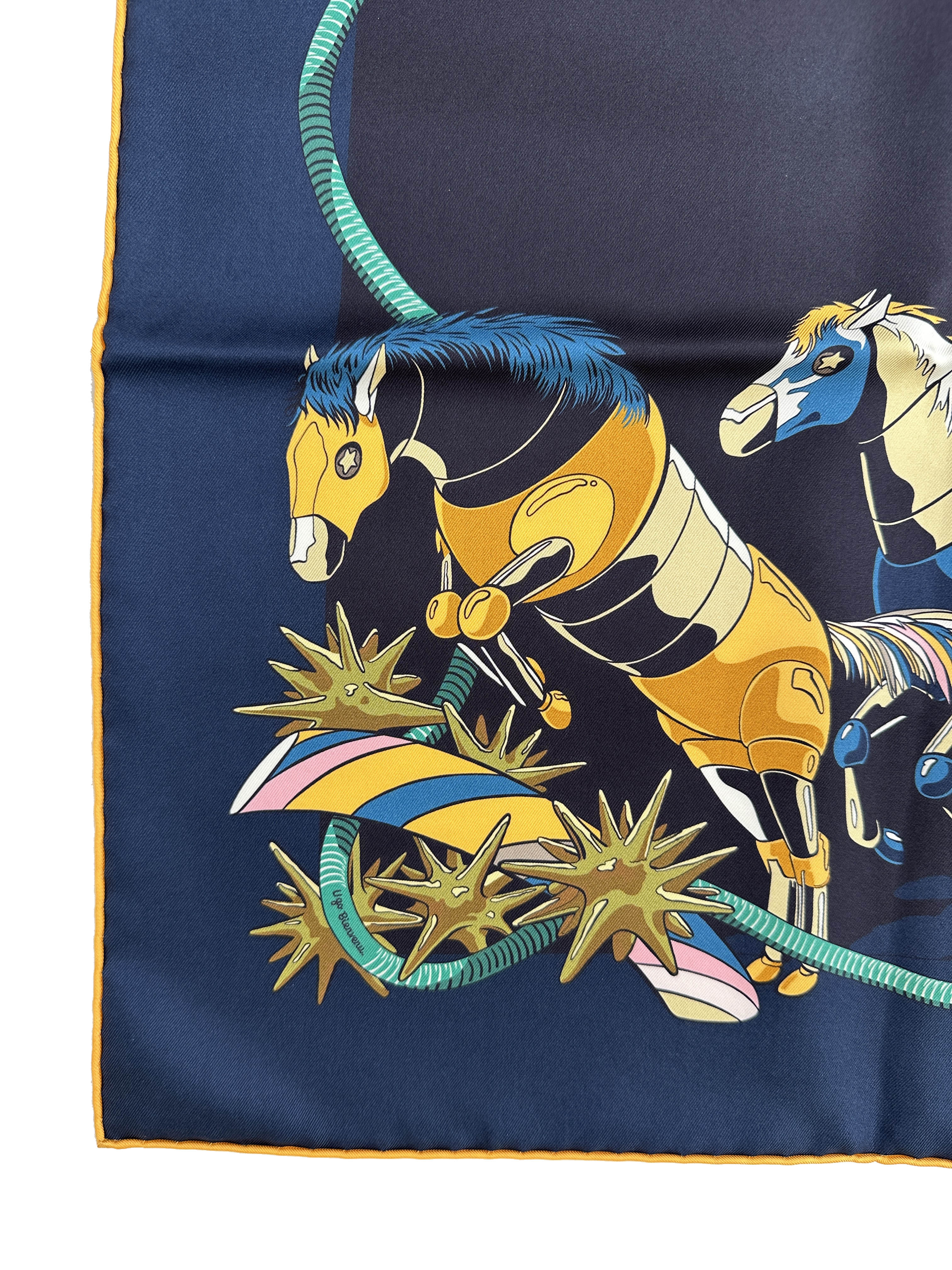 Hermès Les Mustangs II Double Face 90