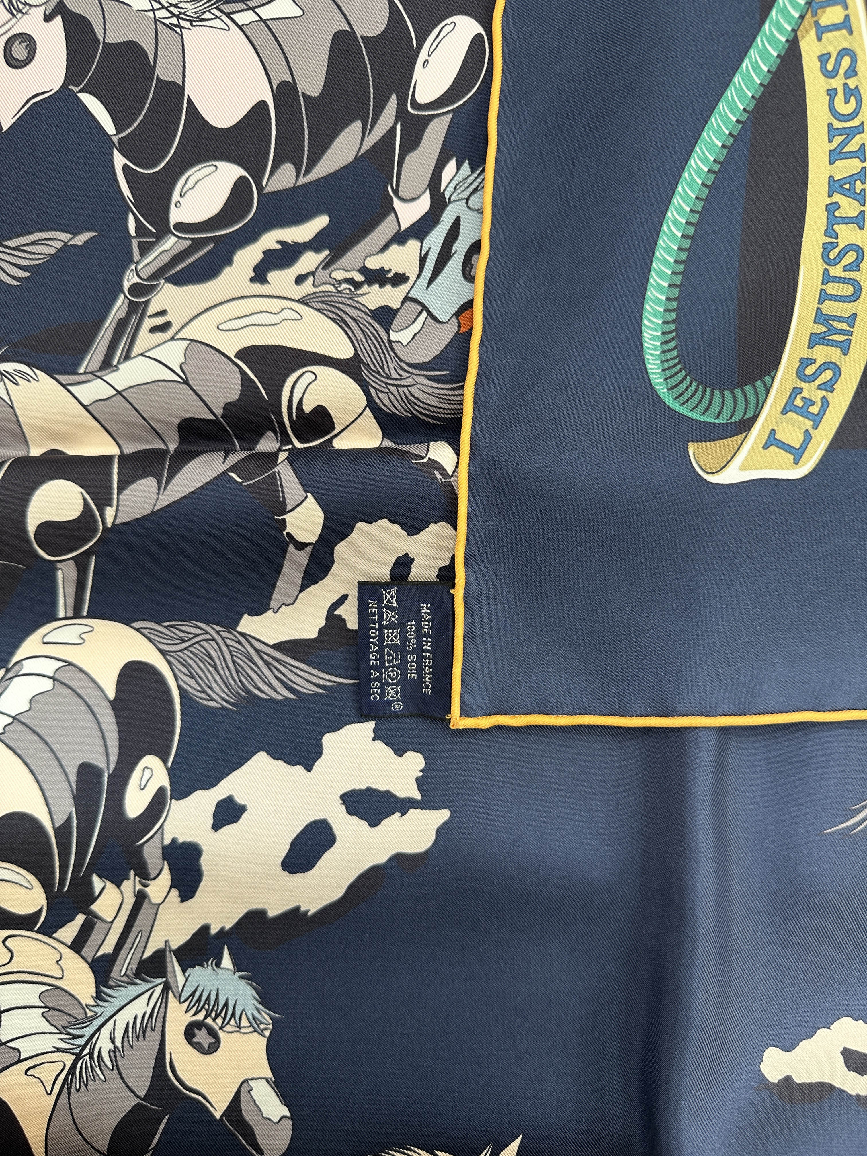 Hermès Les Mustangs II Double Face 90