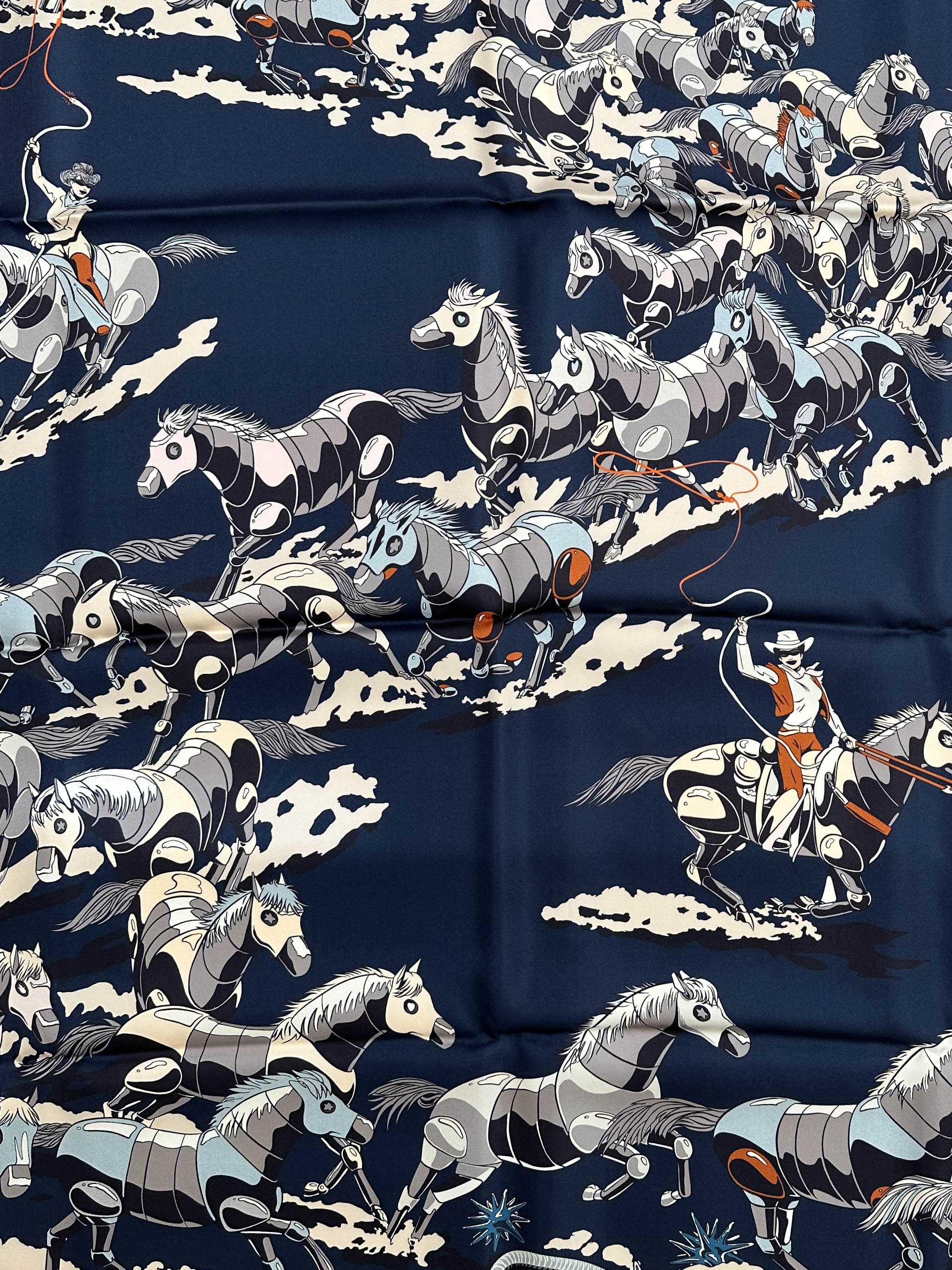 Hermès Les Mustangs II Double Face 90