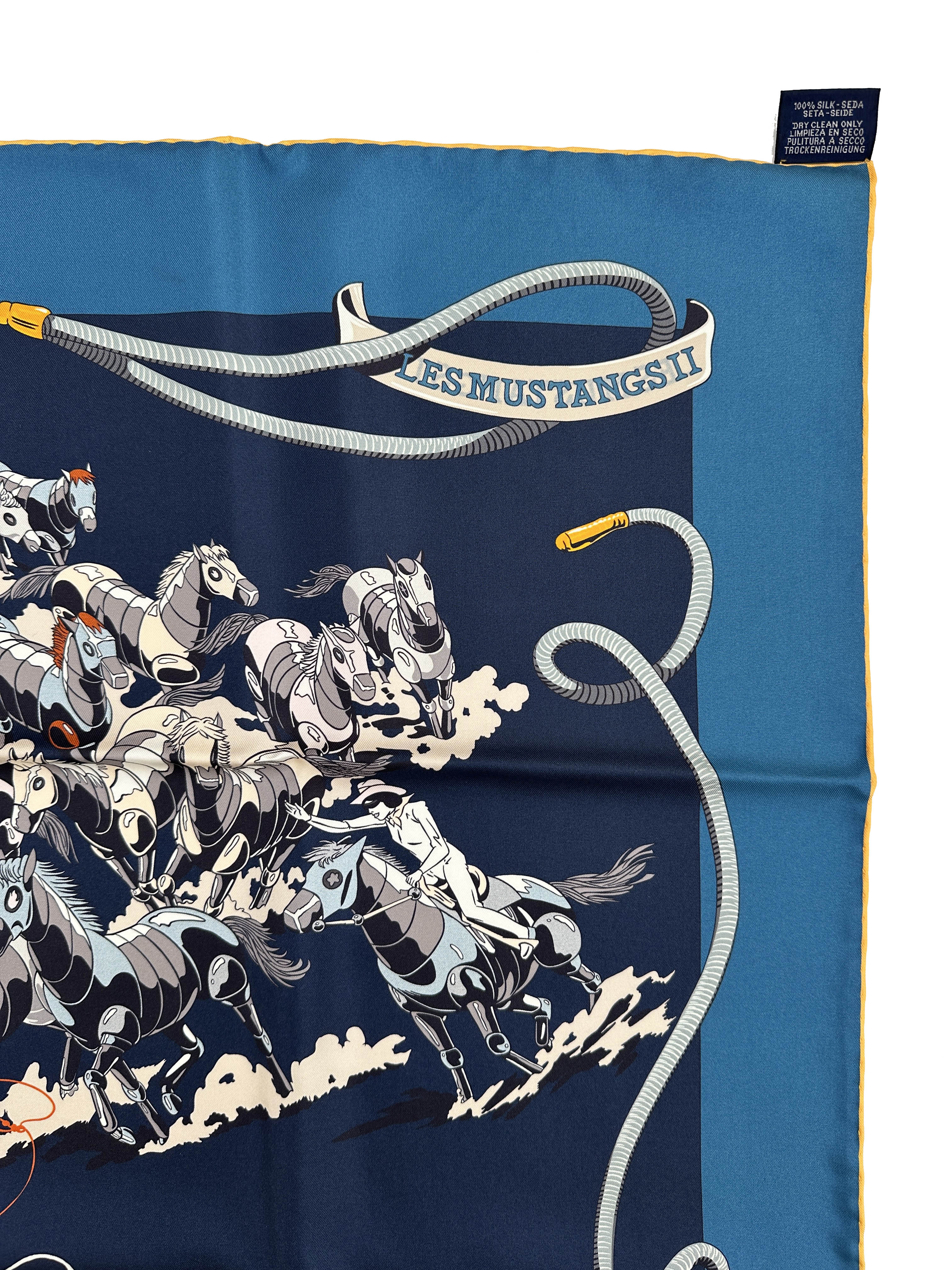 Hermès Les Mustangs II Double Face 90