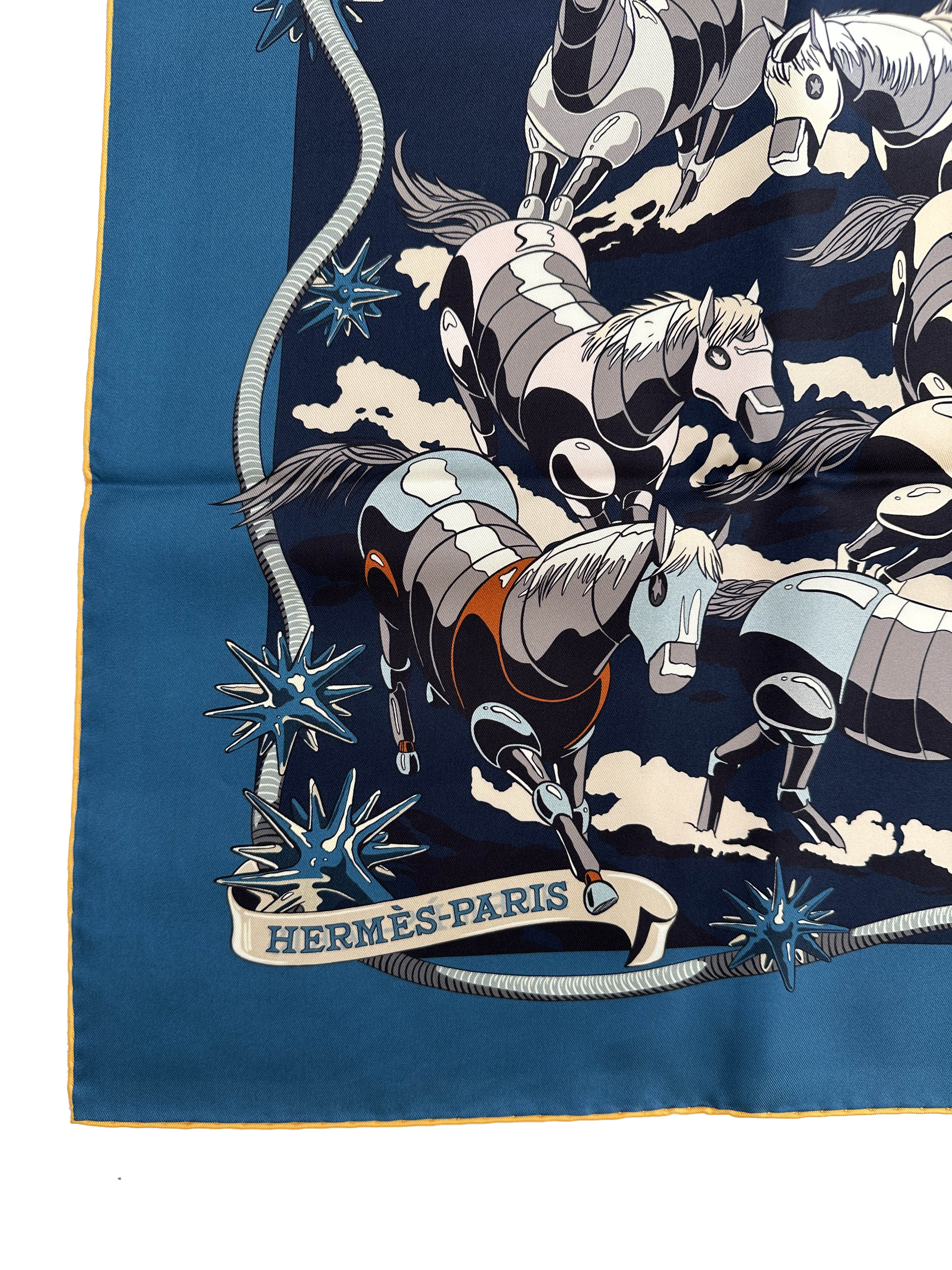 Hermès Les Mustangs II Double Face 90