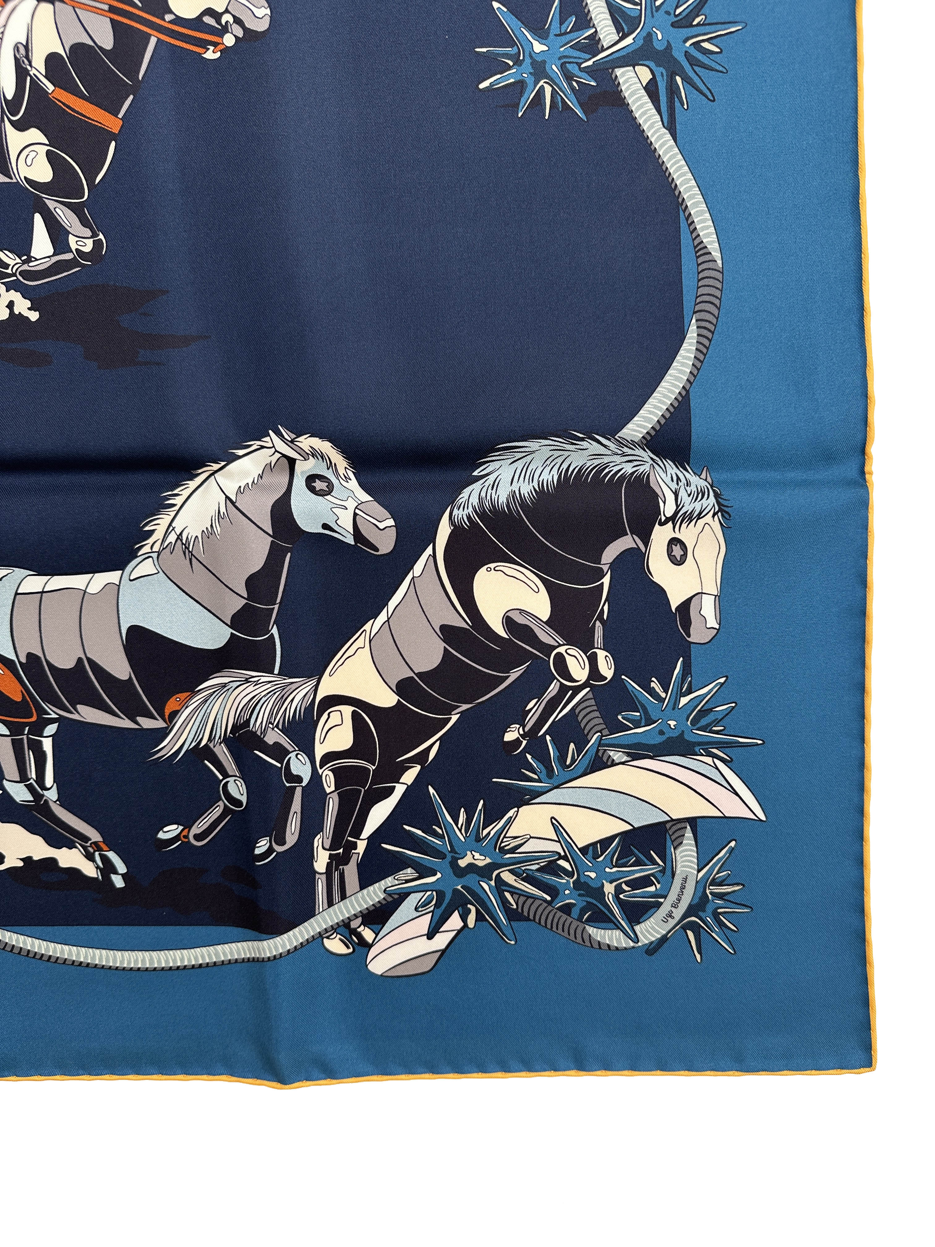 Hermès Les Mustangs II Double Face 90