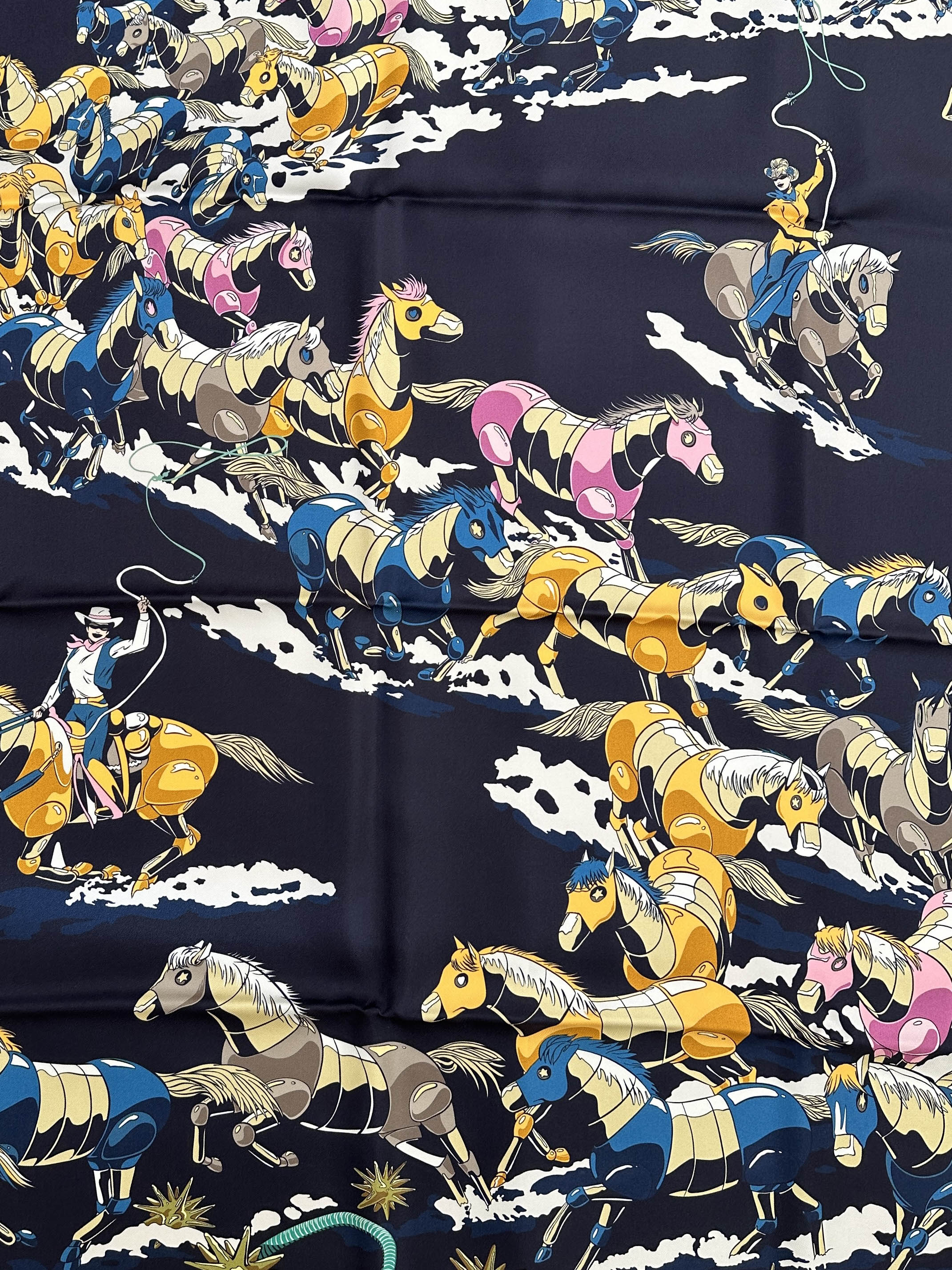 Hermès Les Mustangs II Double Face 90