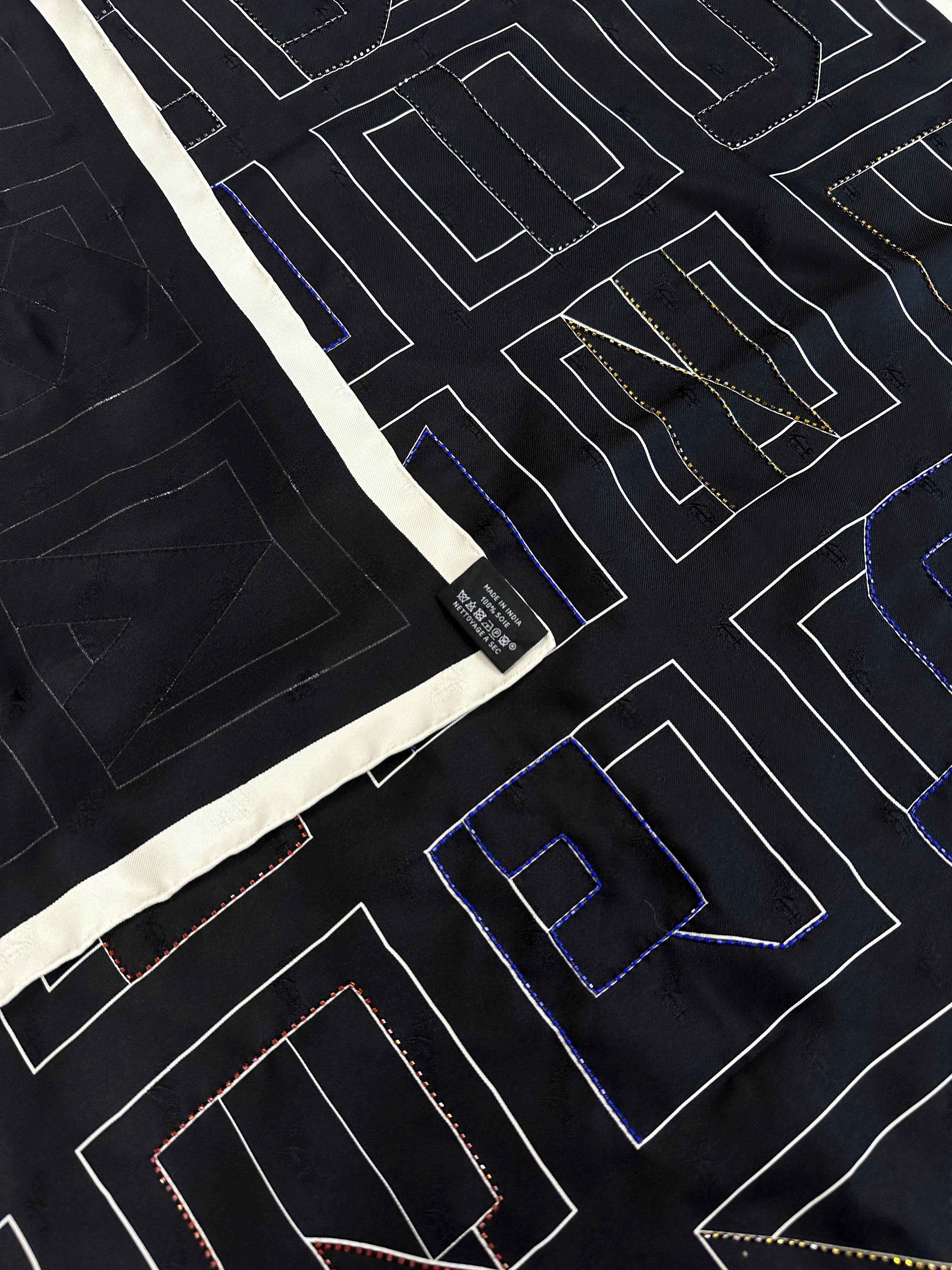Hermès Lettres au Carré Exceptional Beaded Jacquard 70