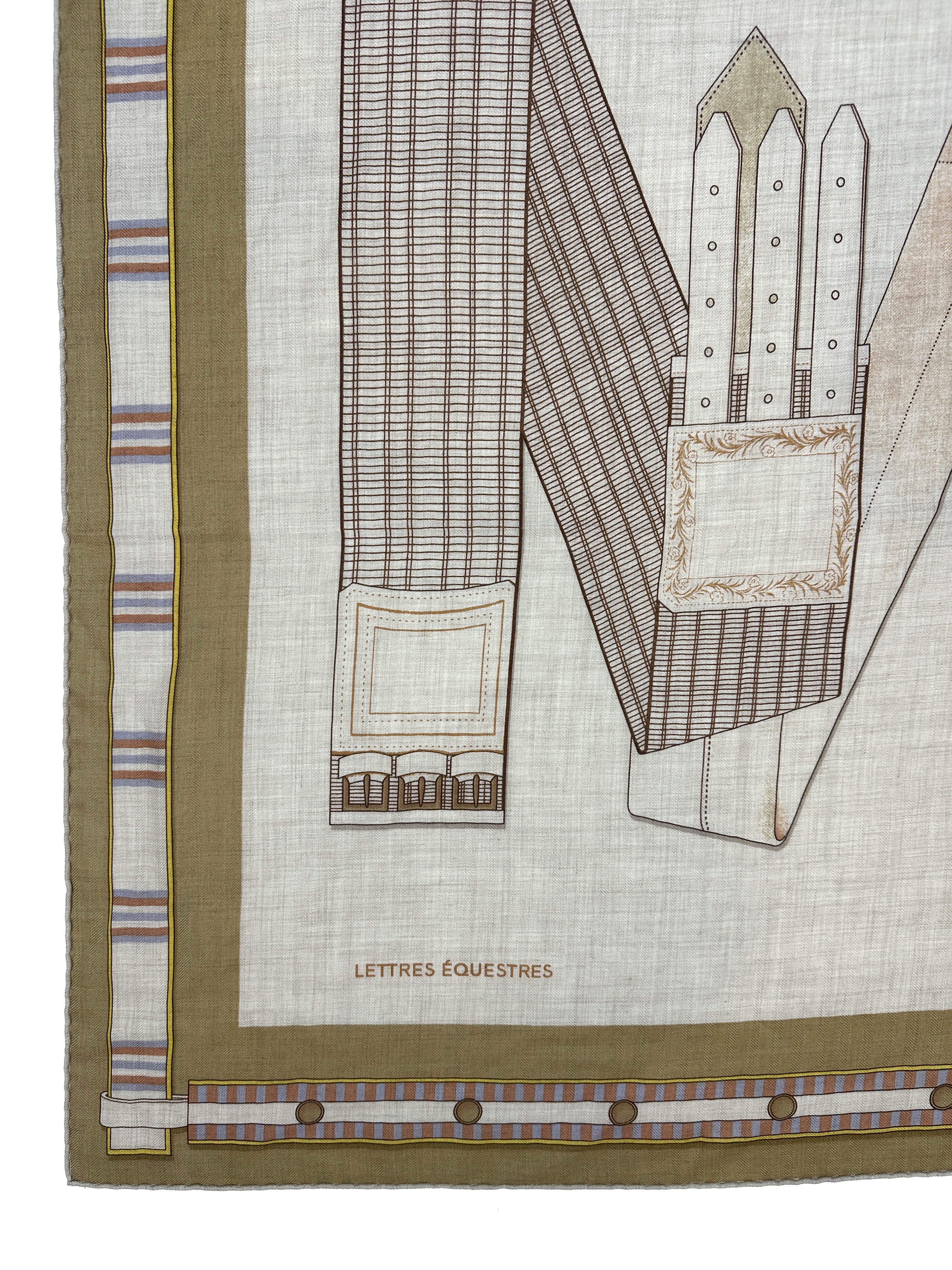 Hermès Lettres Equestres Cashmere Silk 140
