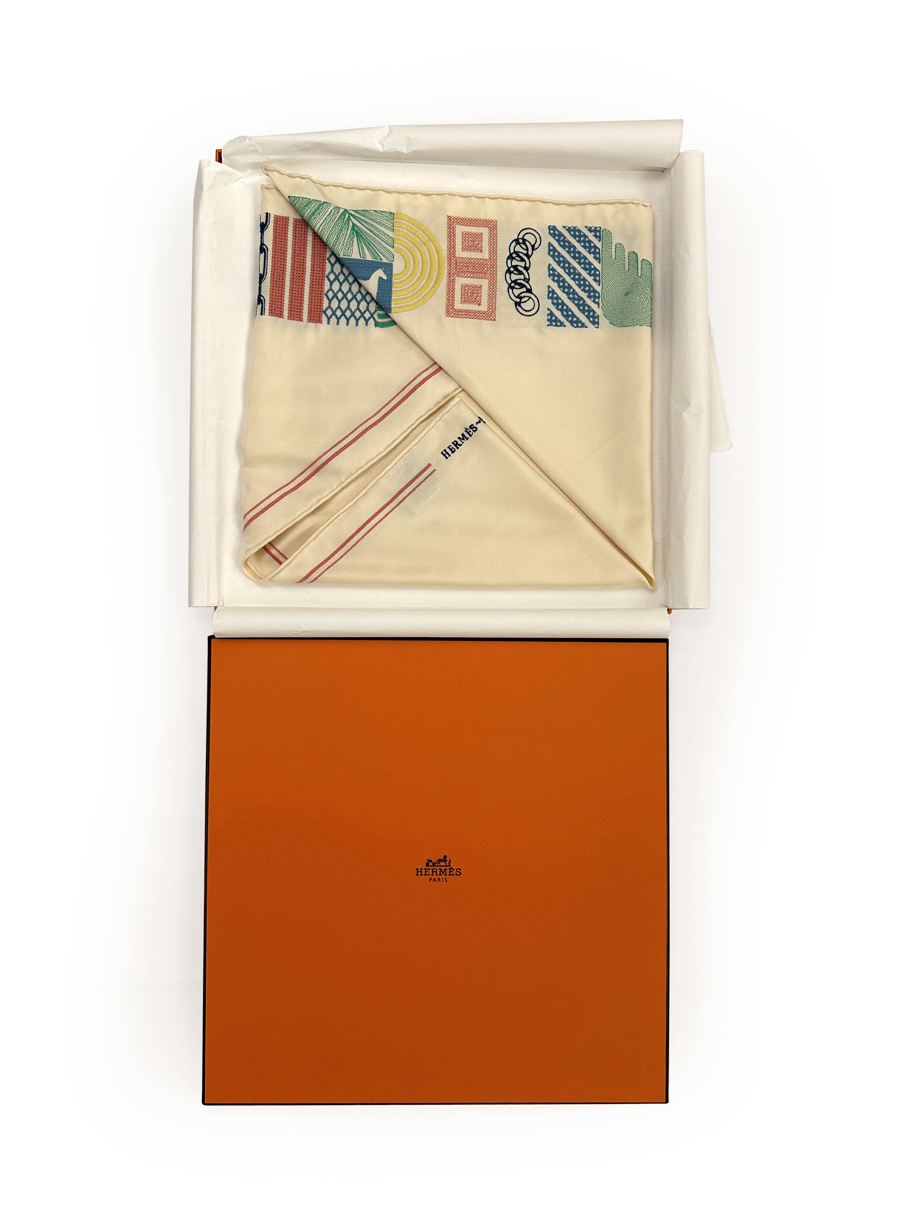 Hermès Liste au Bloc Embroidered Triangle