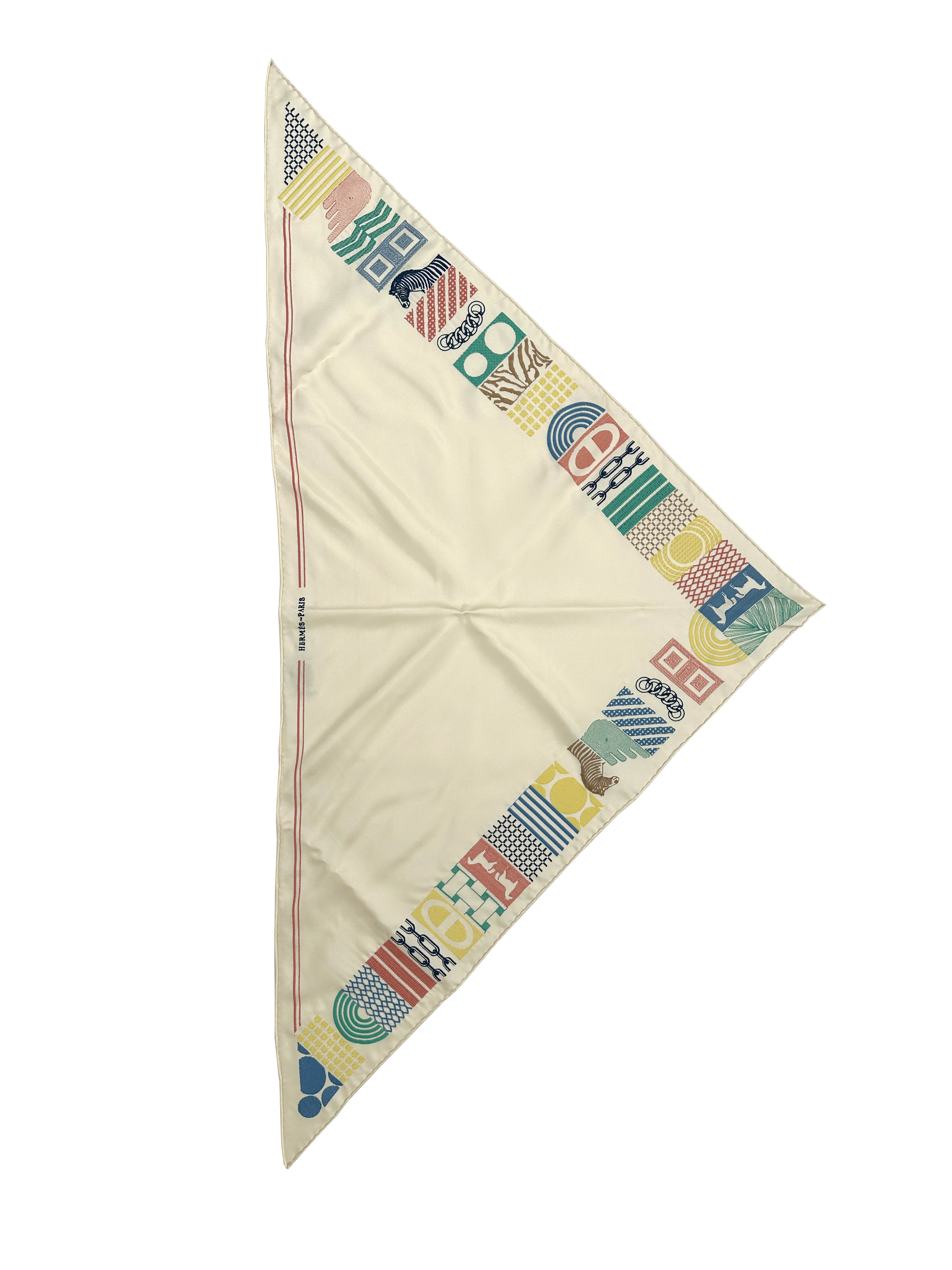 Hermès Liste au Bloc Embroidered Triangle