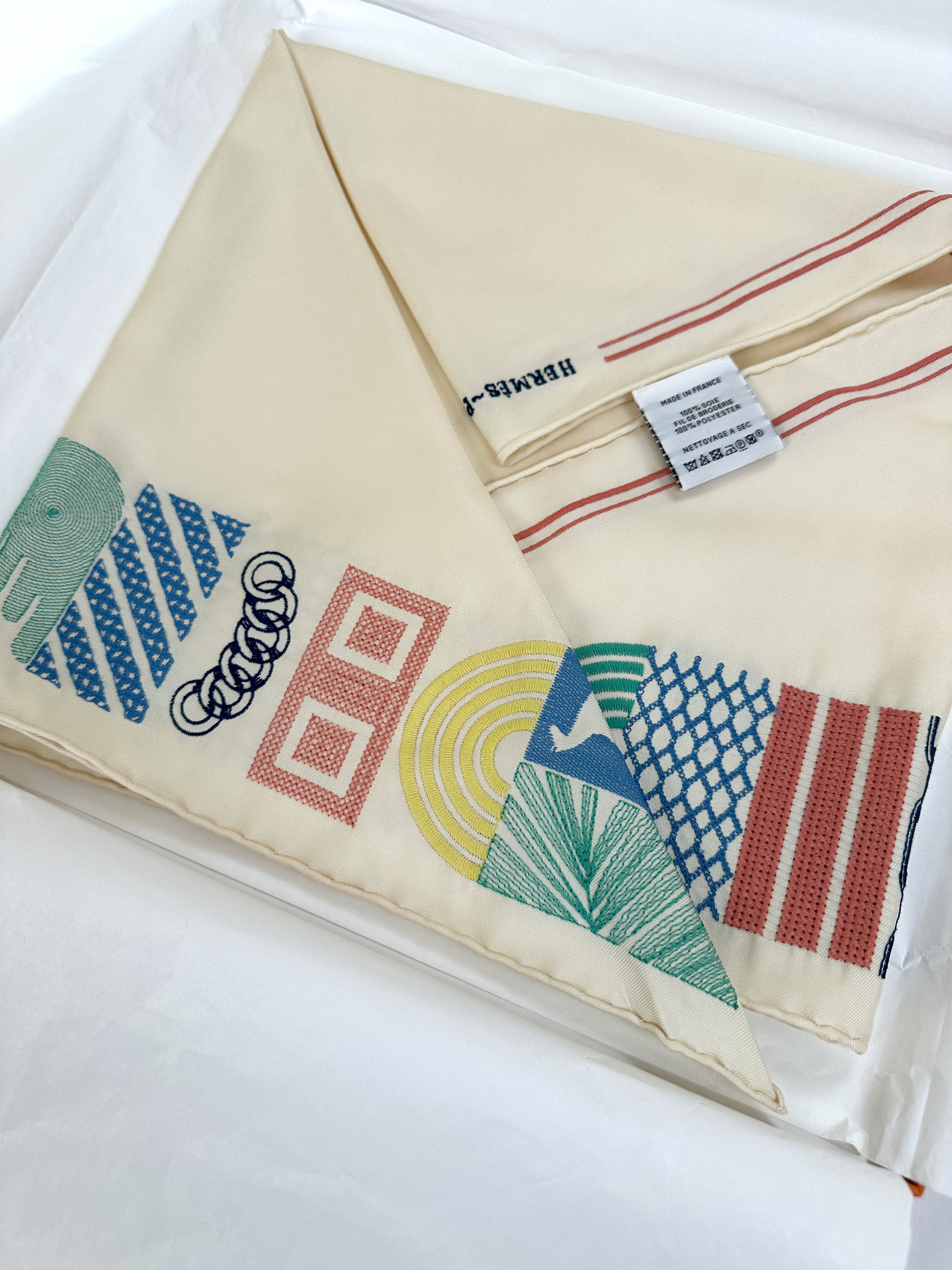 Hermès Liste au Bloc Embroidered Triangle