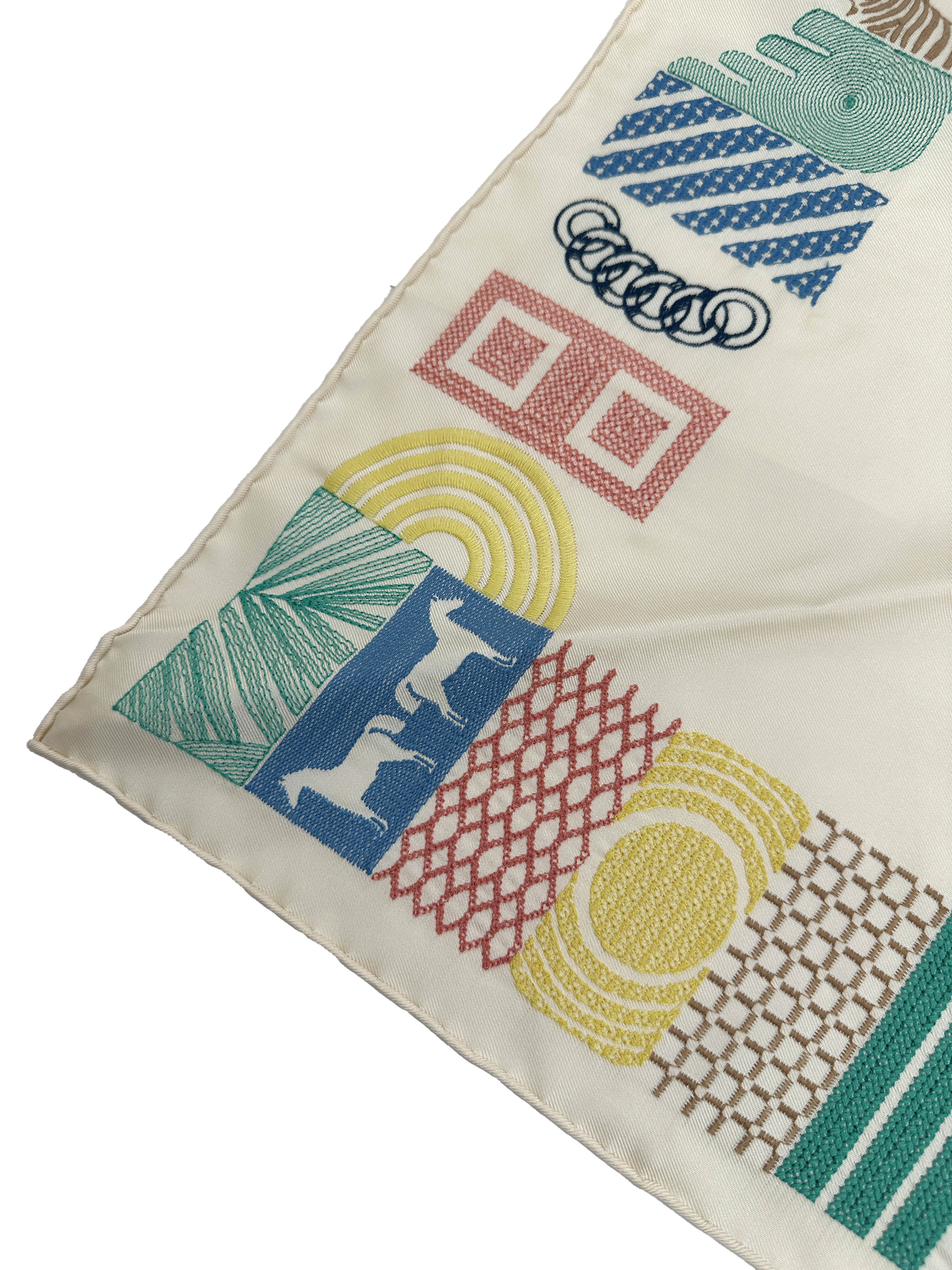 Hermès Liste au Bloc Embroidered Triangle