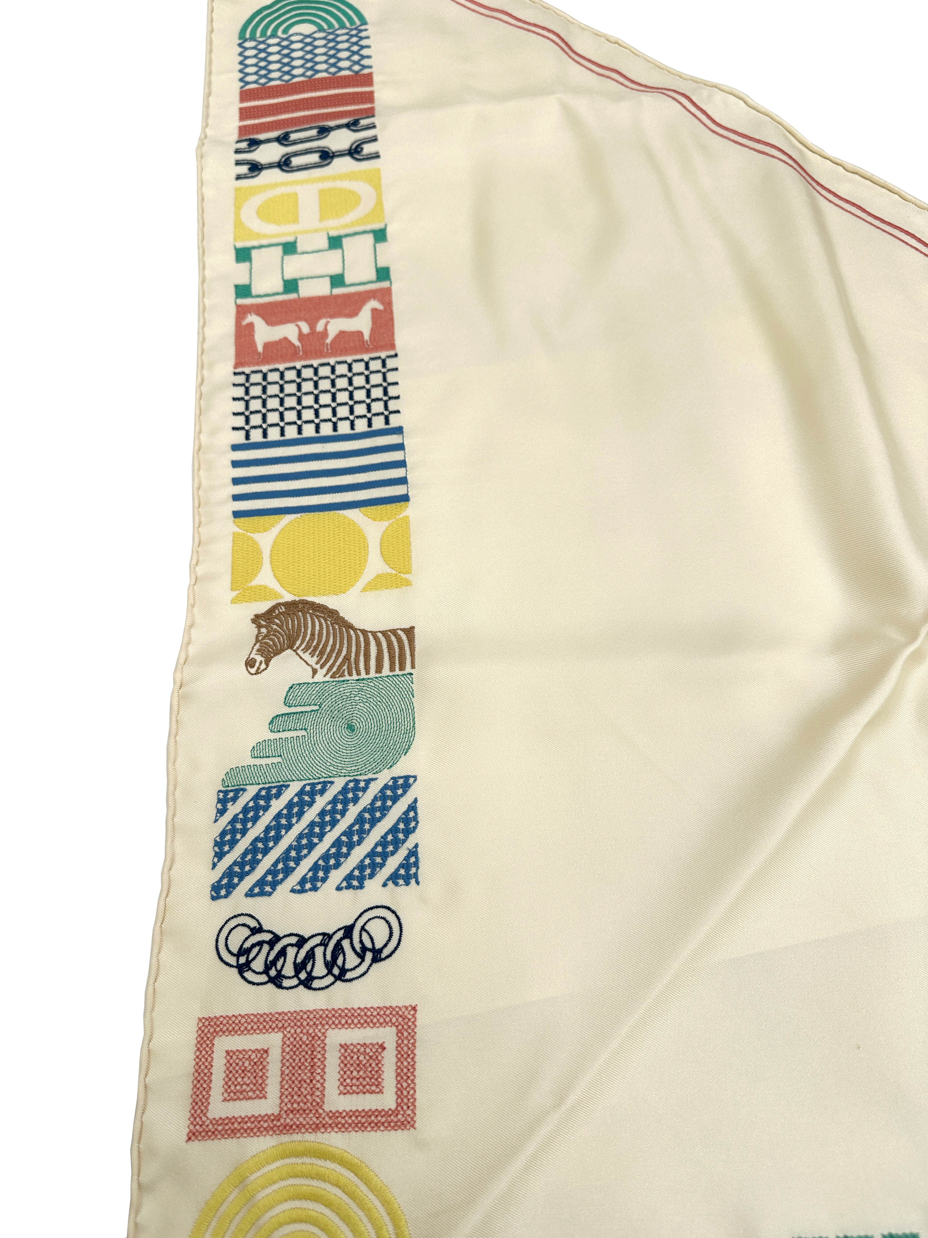 Hermès Liste au Bloc Embroidered Triangle