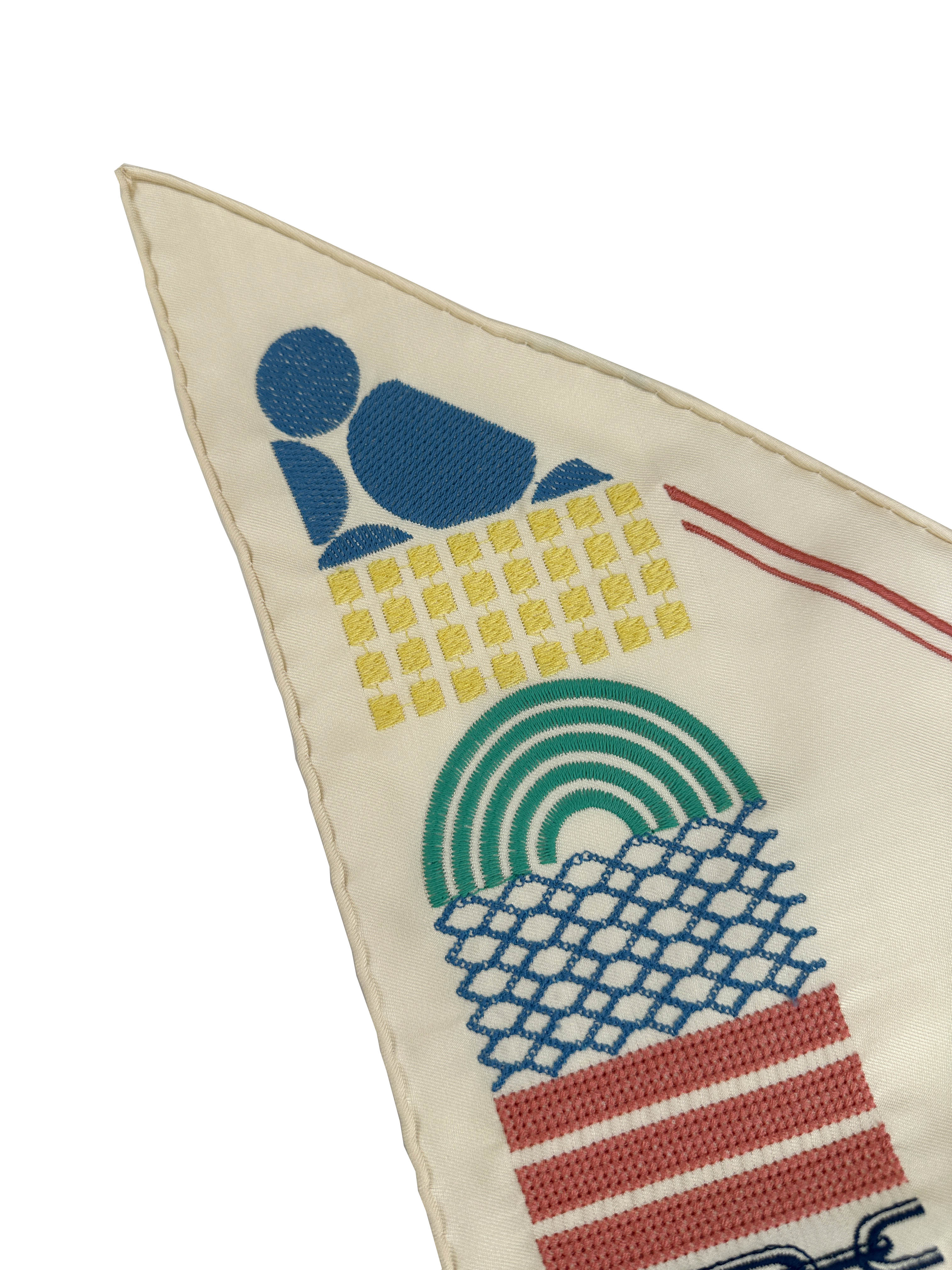 Hermès Liste au Bloc Embroidered Triangle