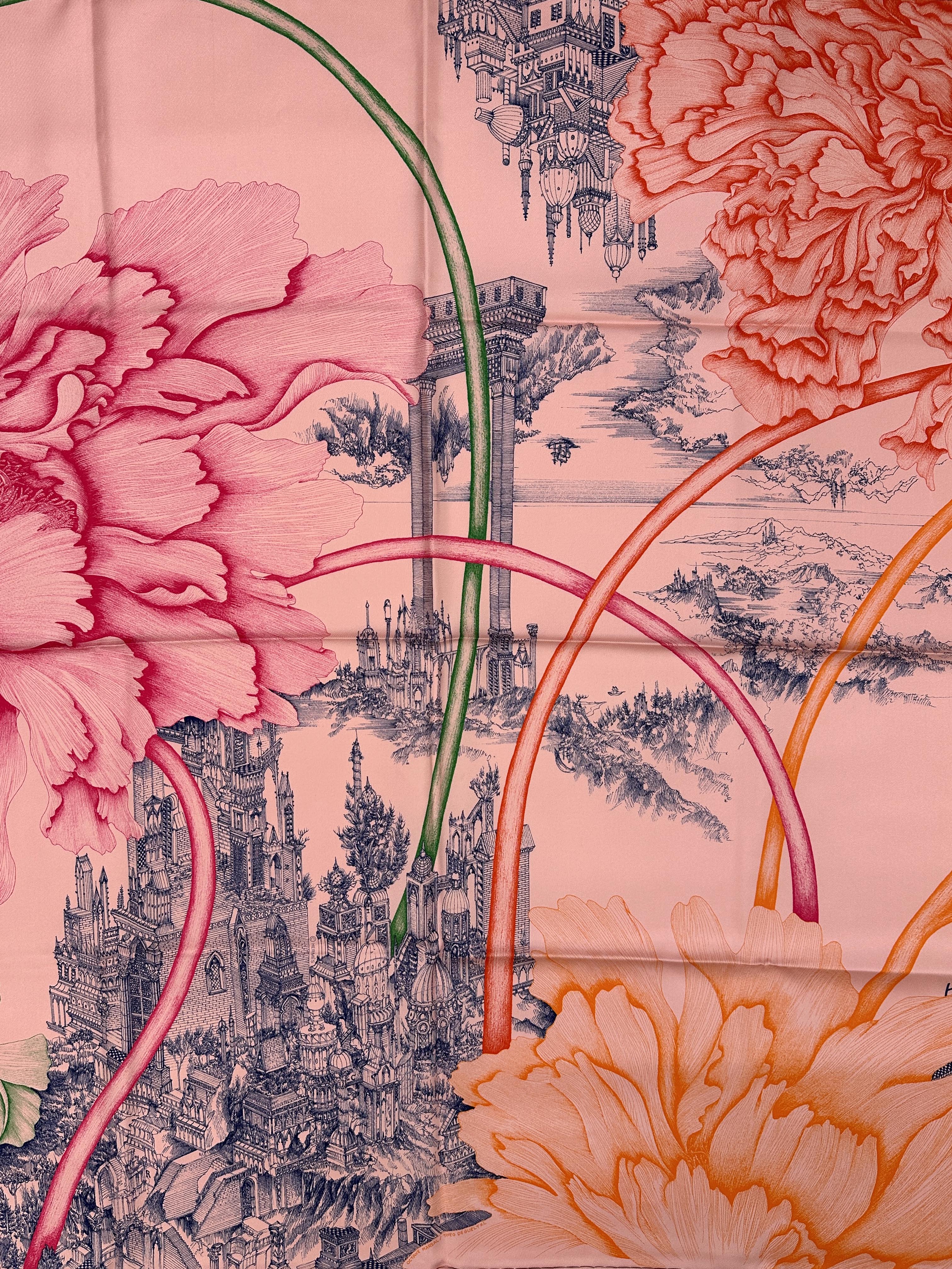 Hermès A L’Ombre des Pivoine 90