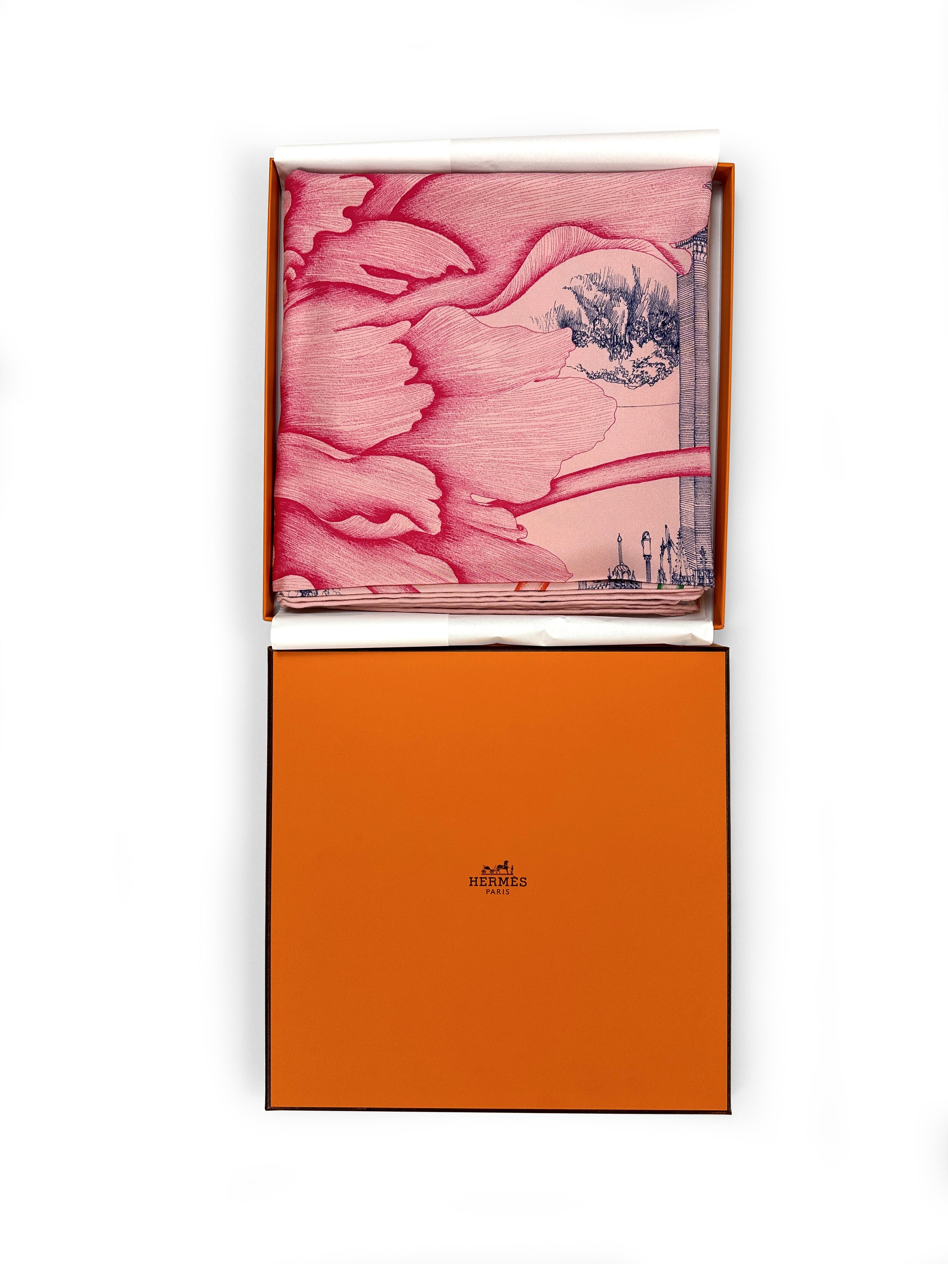 Hermès A L’Ombre des Pivoine 90