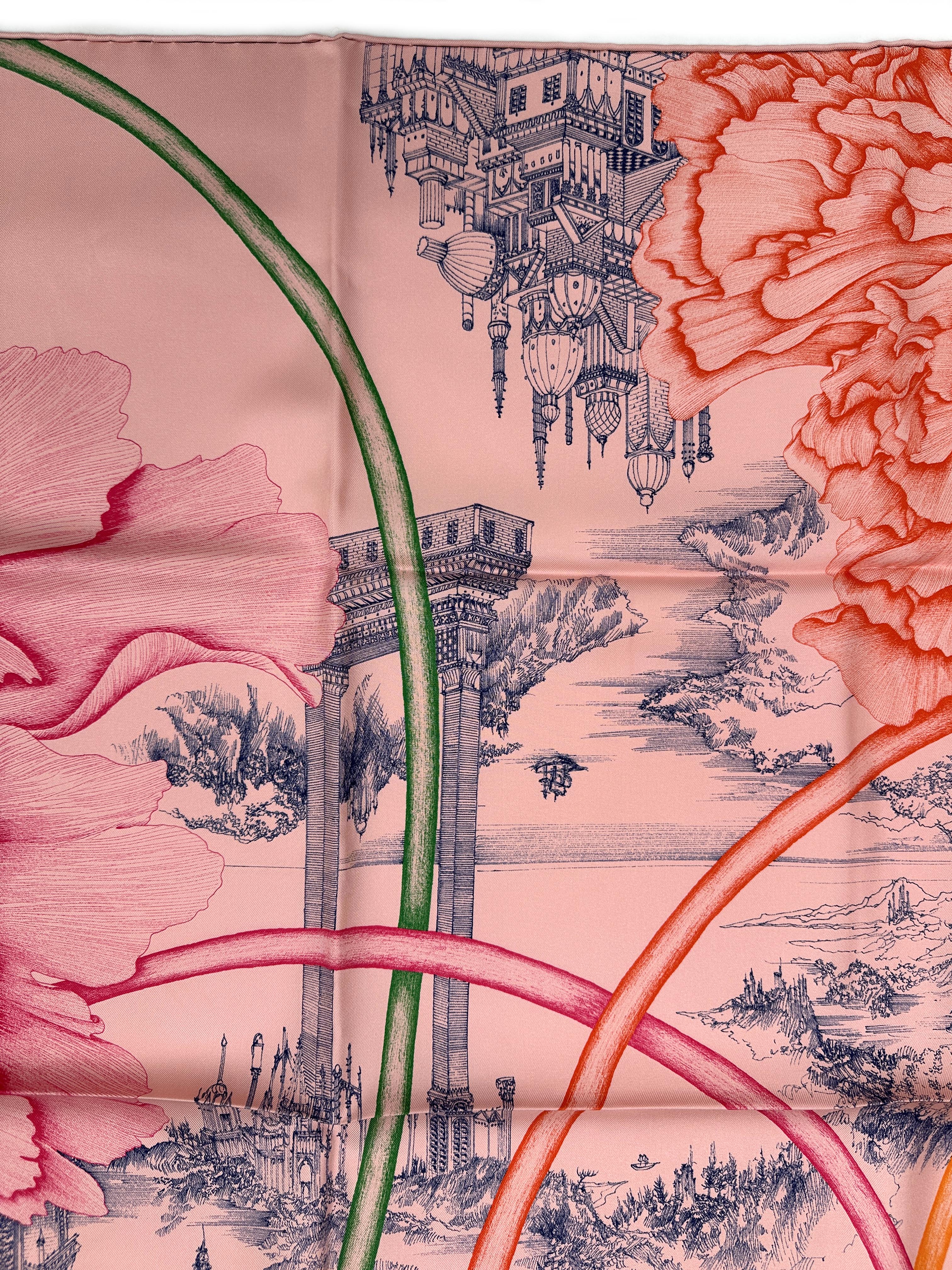 Hermès A L’Ombre des Pivoine 90