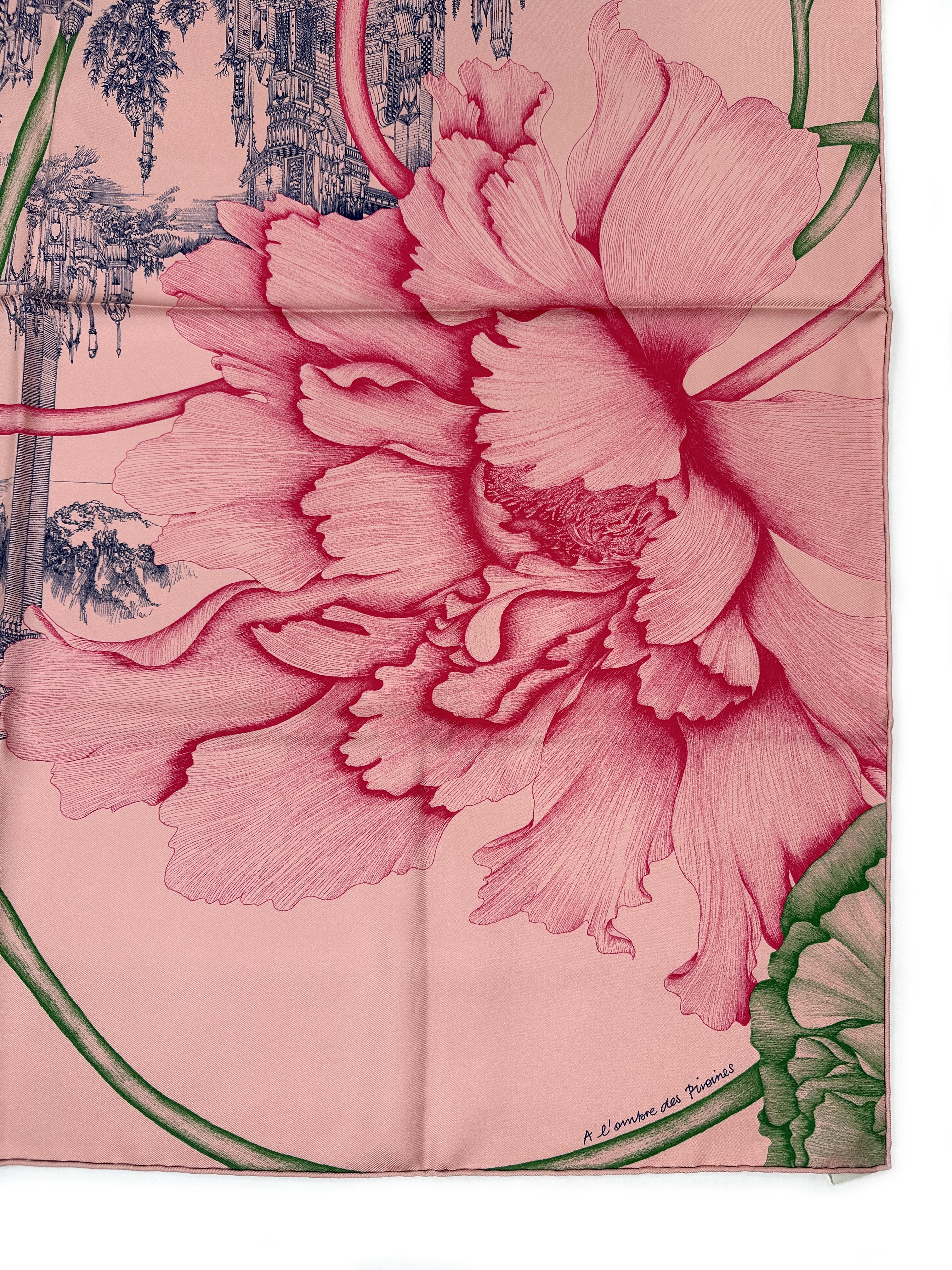 Hermès A L’Ombre des Pivoine 90