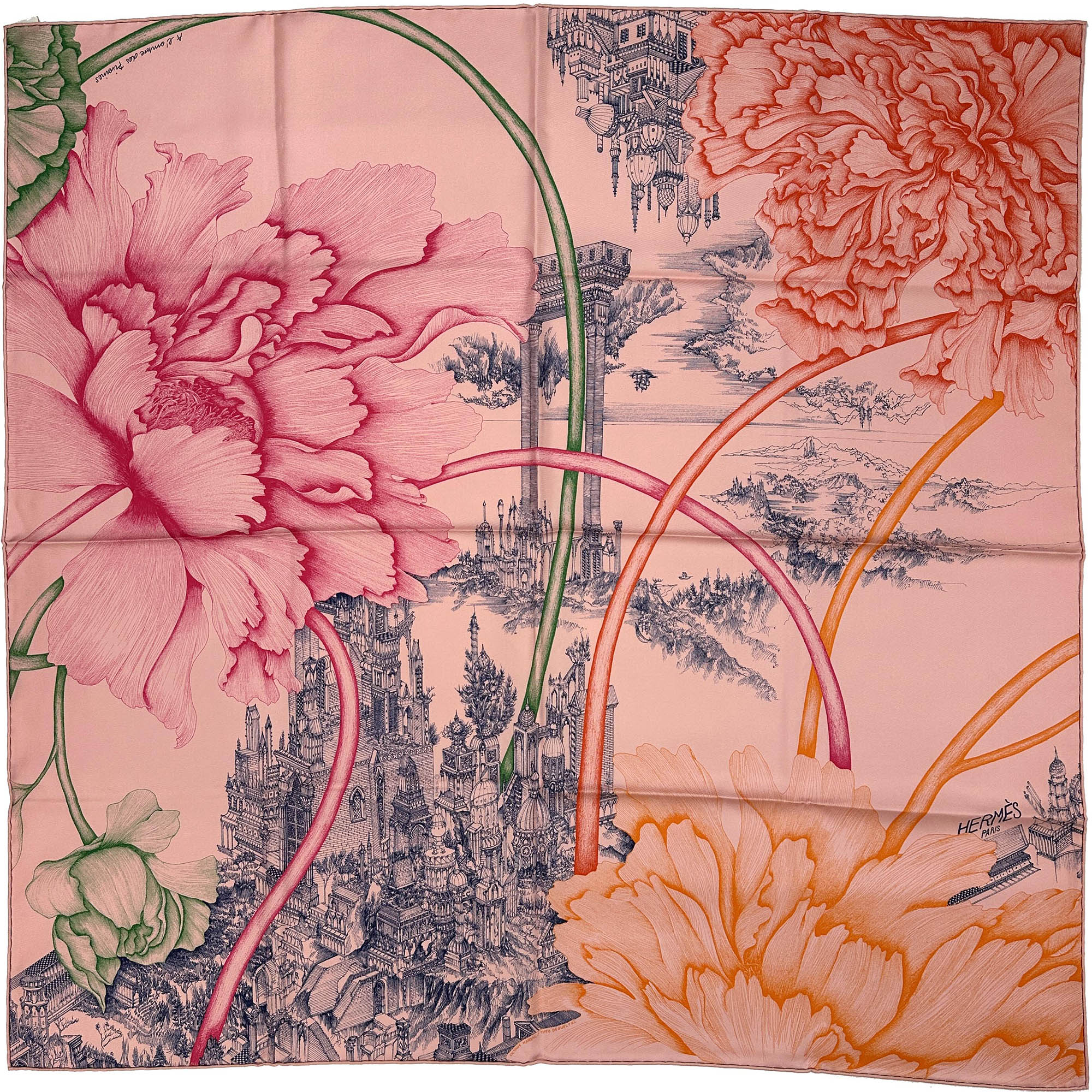 Hermès A L’Ombre des Pivoine 90