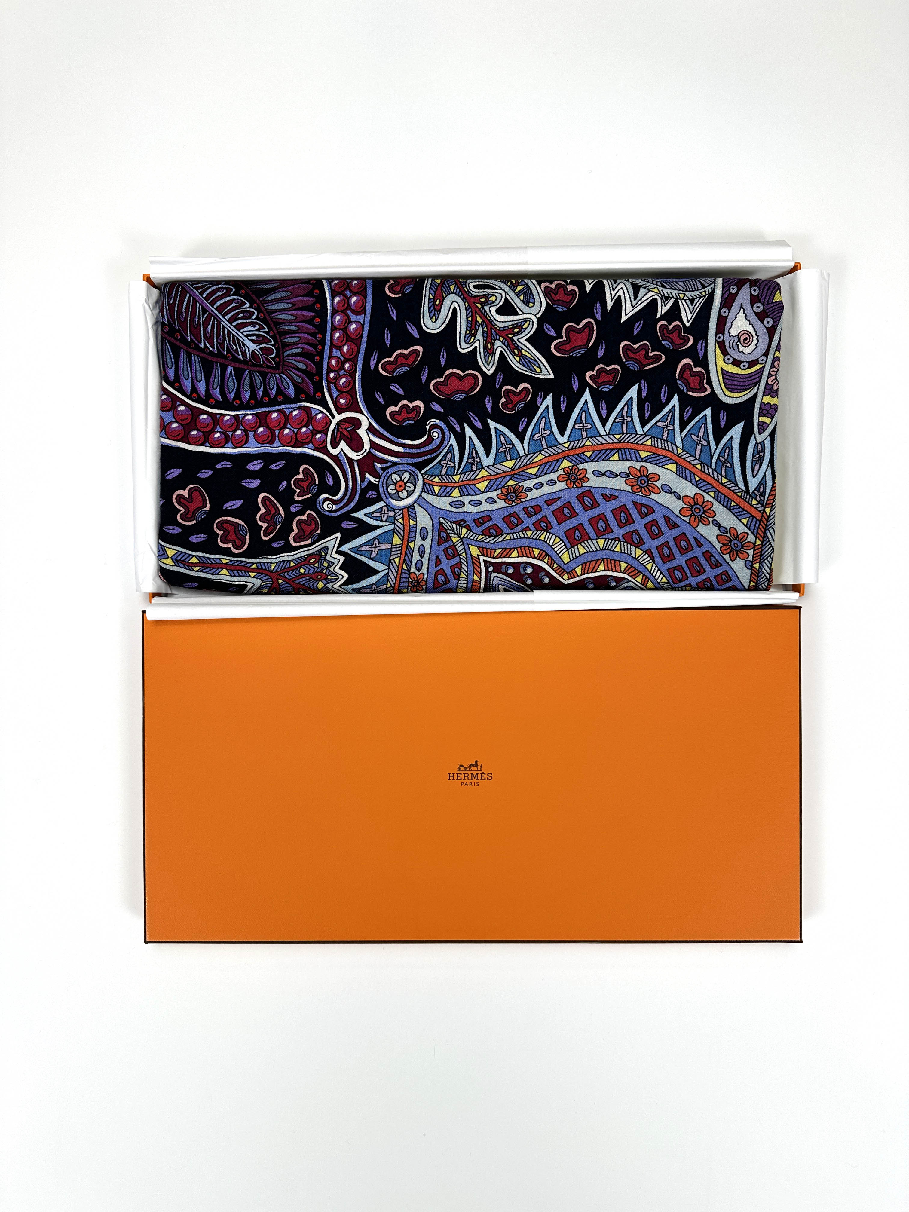 Hermès Le Jardin de Maharani Cashmere Silk 140