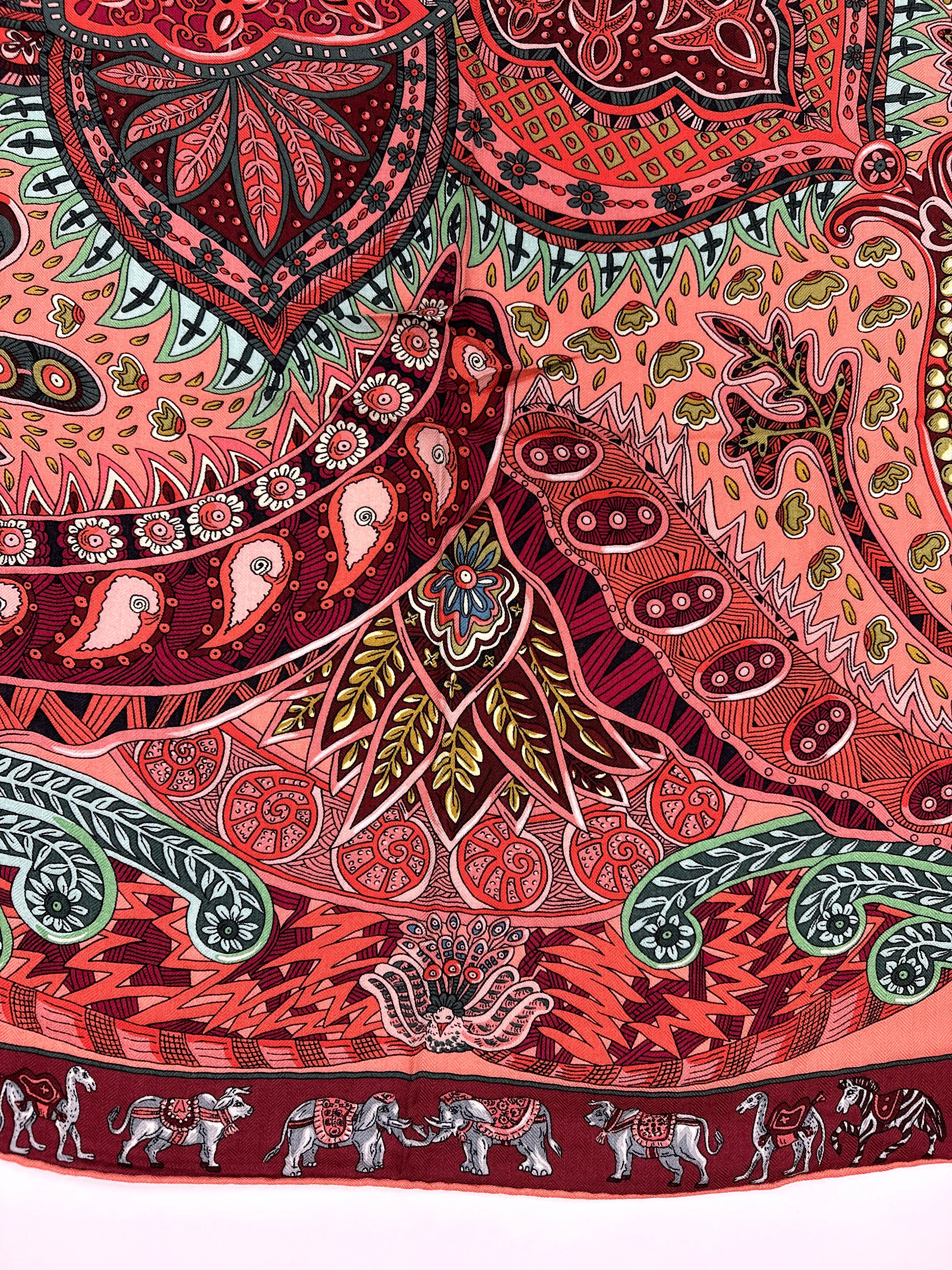 Hermès Le Jardin de Maharani Cashmere Silk 140