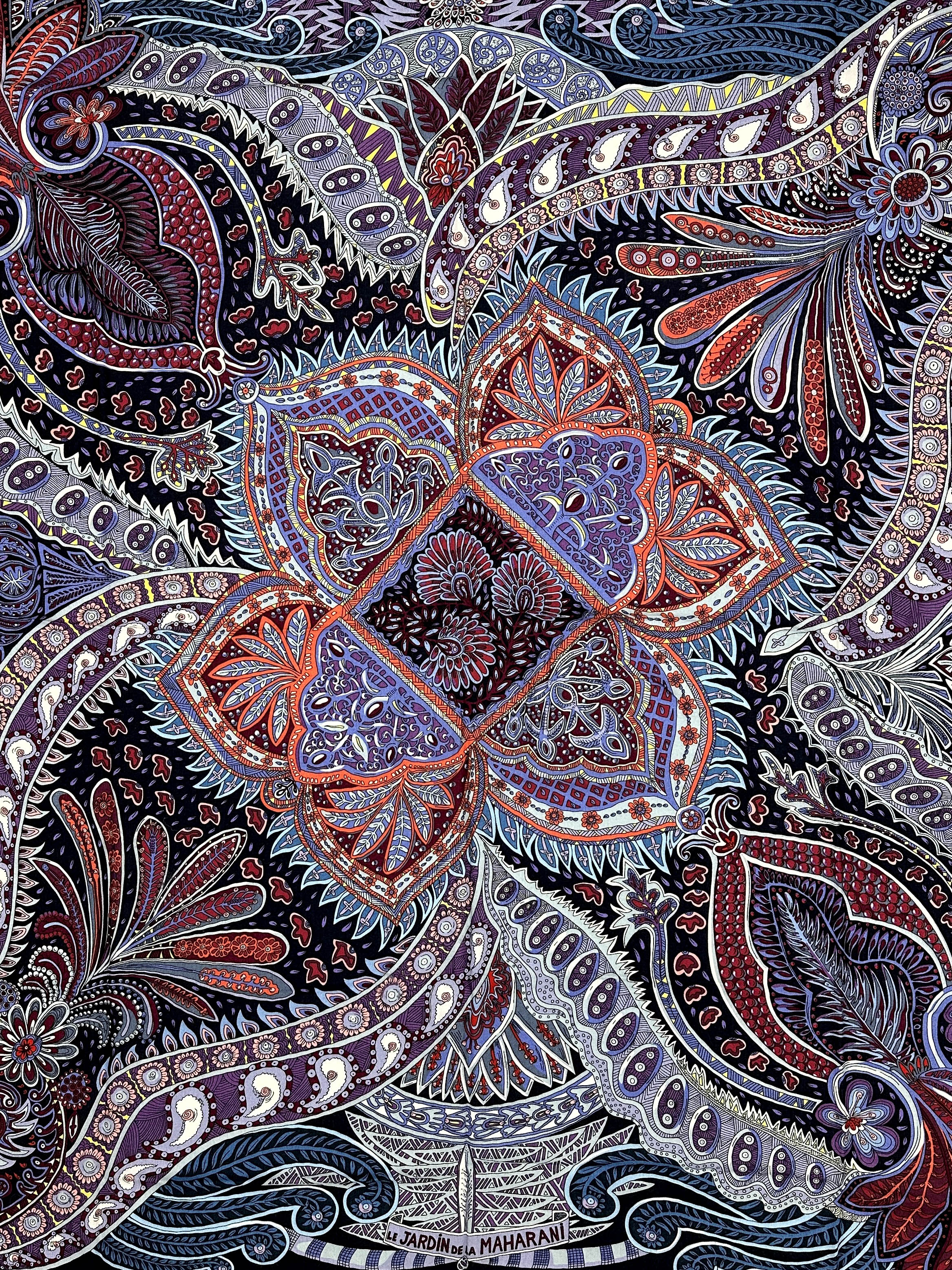 Hermès Le Jardin de Maharani Cashmere Silk 140