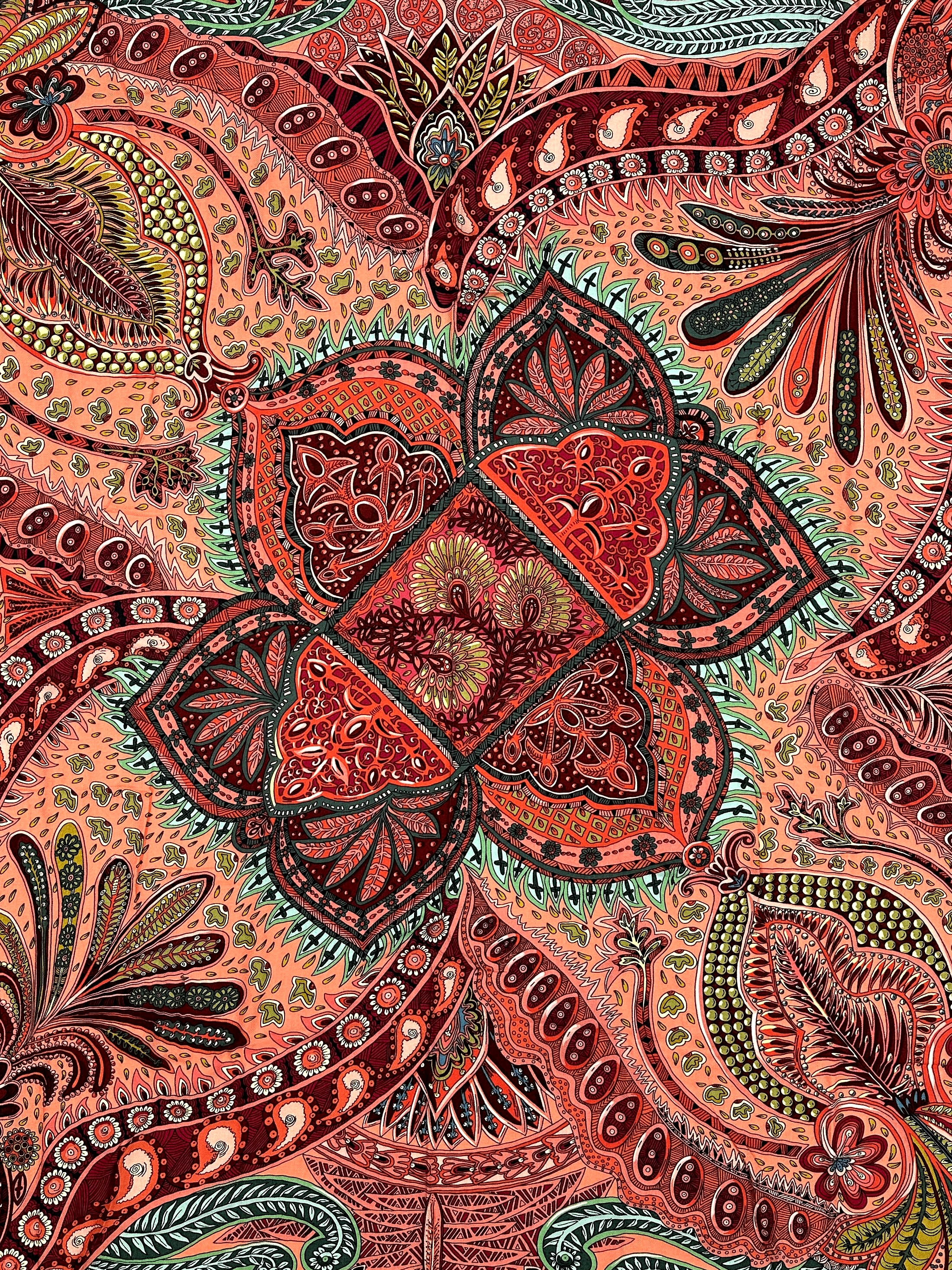 Hermès Le Jardin de Maharani Cashmere Silk 140