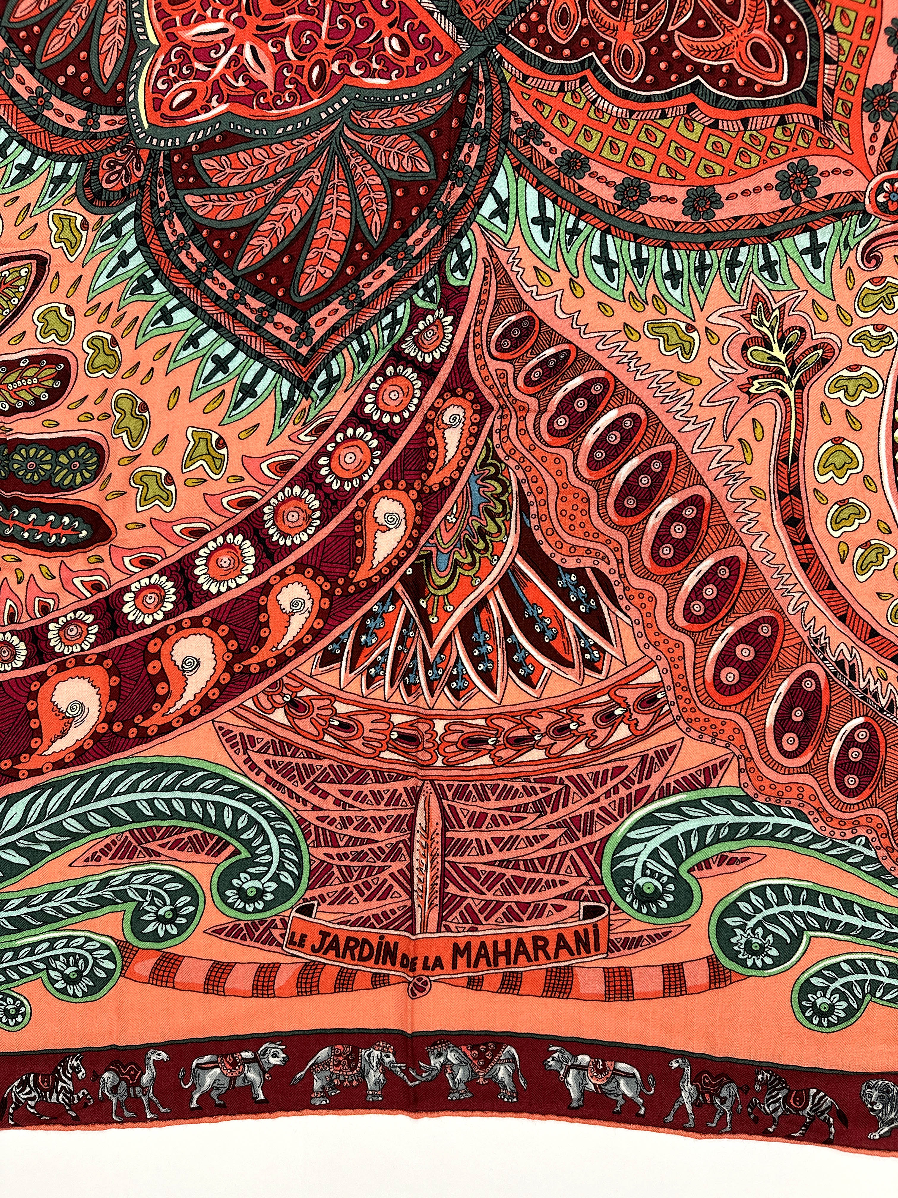 Hermès Le Jardin de Maharani Cashmere Silk 140