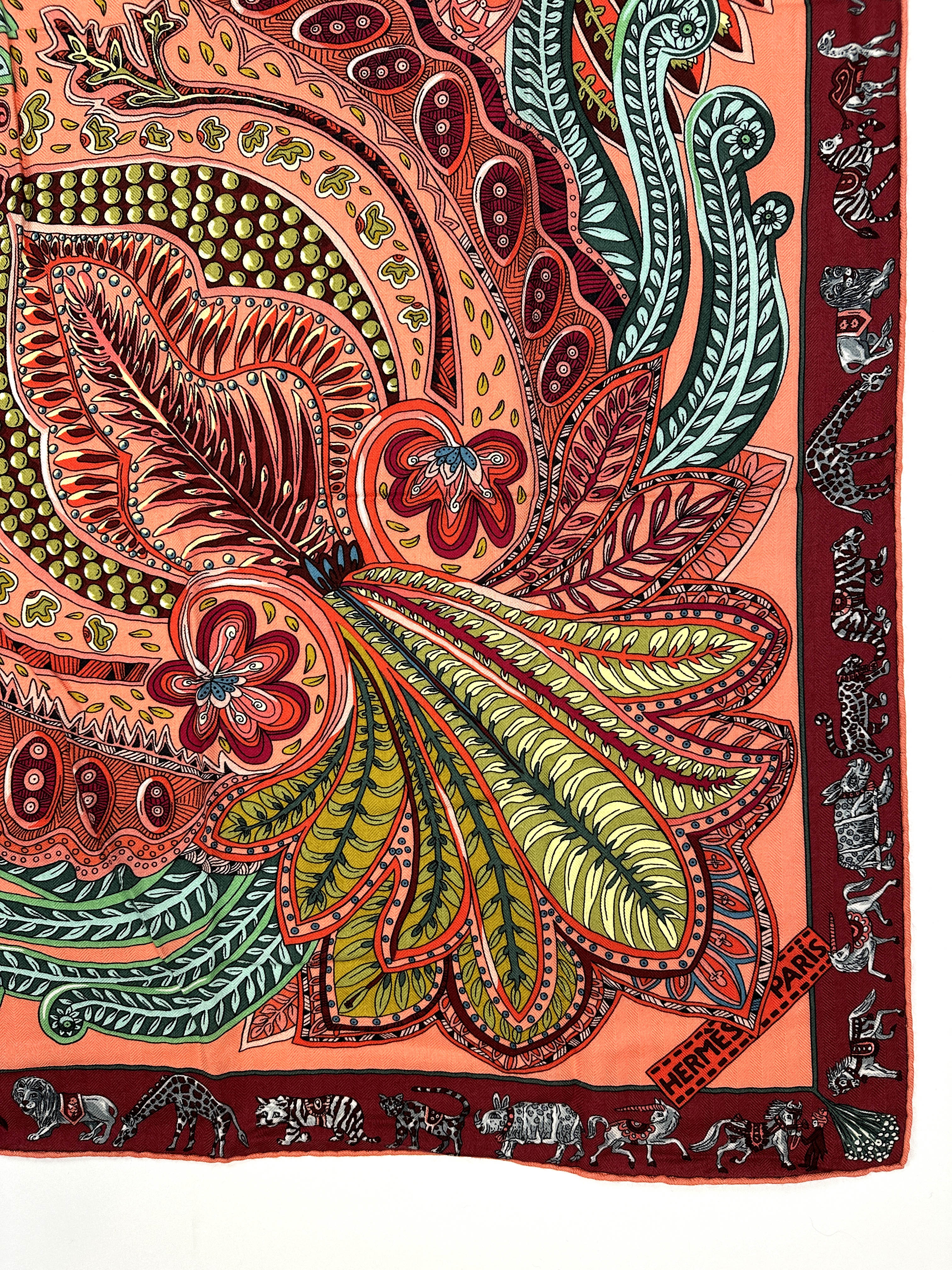 Hermès Le Jardin de Maharani Cashmere Silk 140