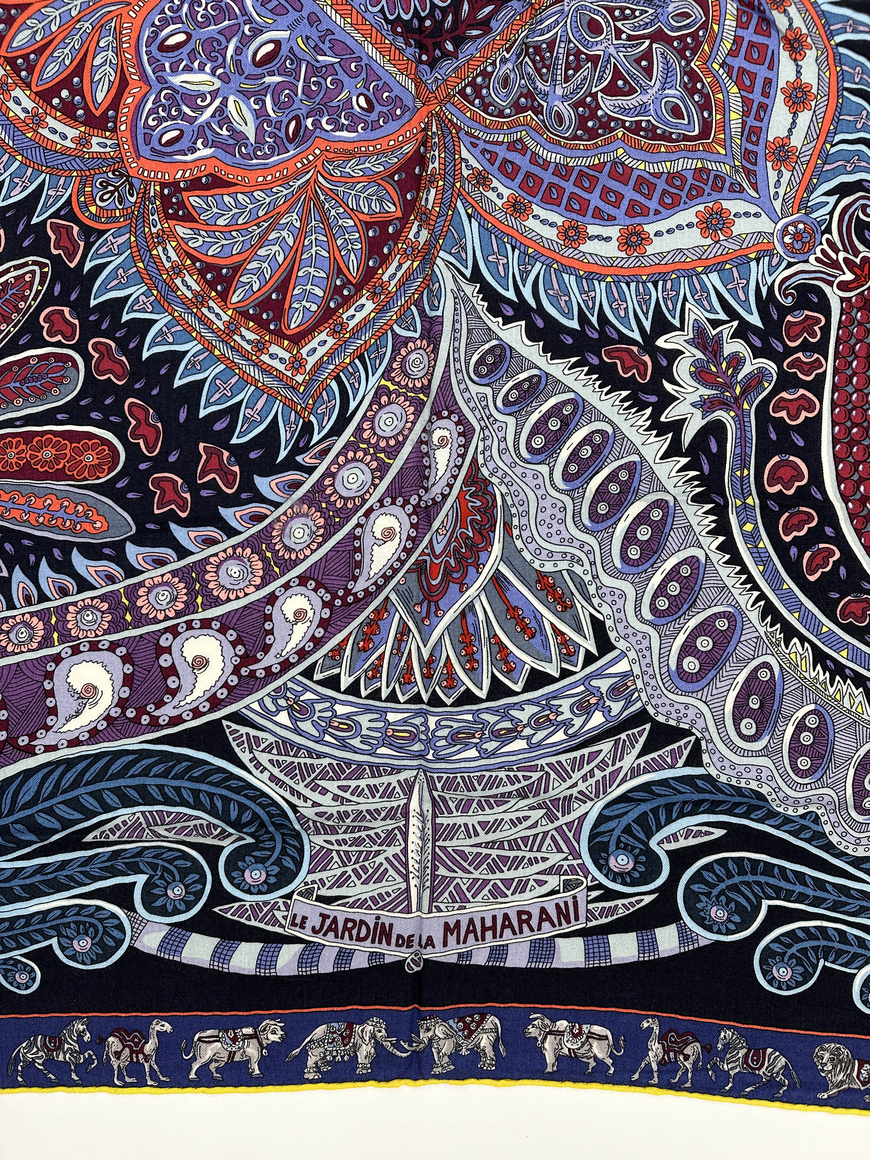 Hermès Le Jardin de Maharani Cashmere Silk 140
