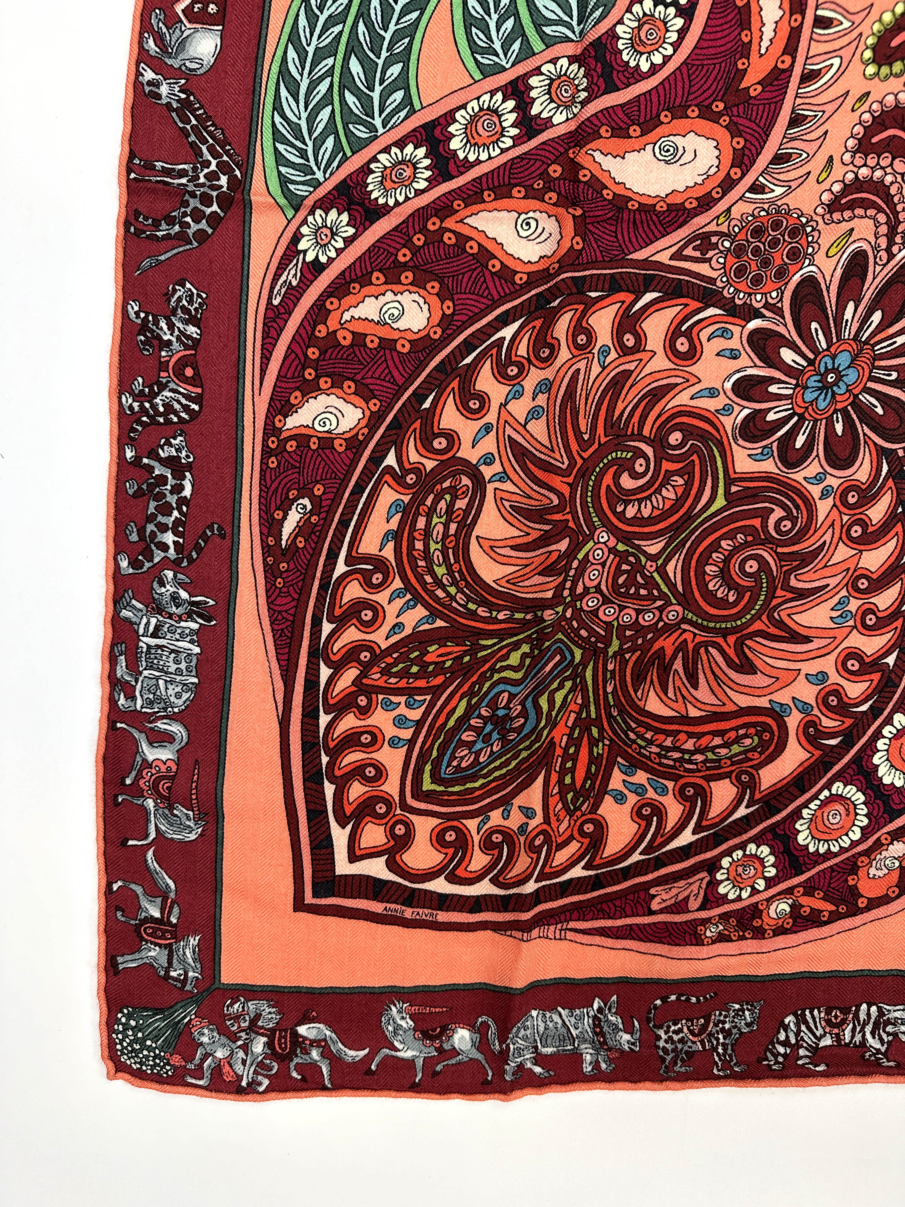 Hermès Le Jardin de Maharani Cashmere Silk 140