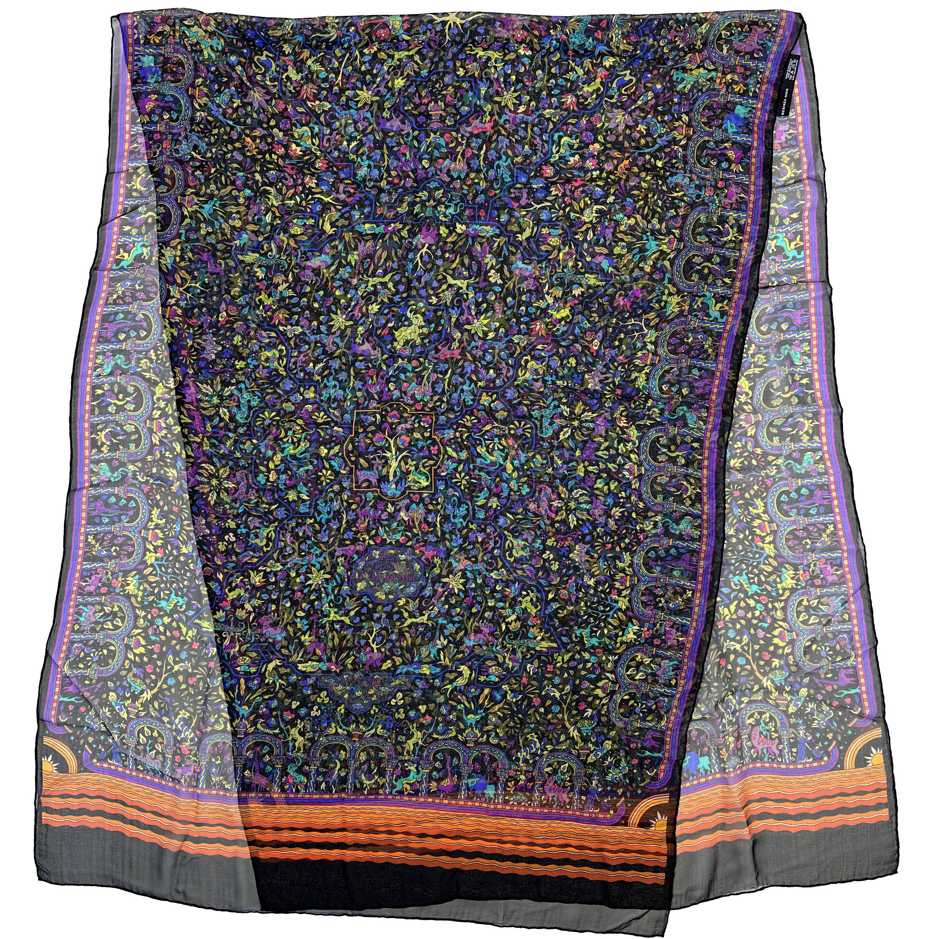 Hermès Les Jardins d'Arménie Mousseline Shawl