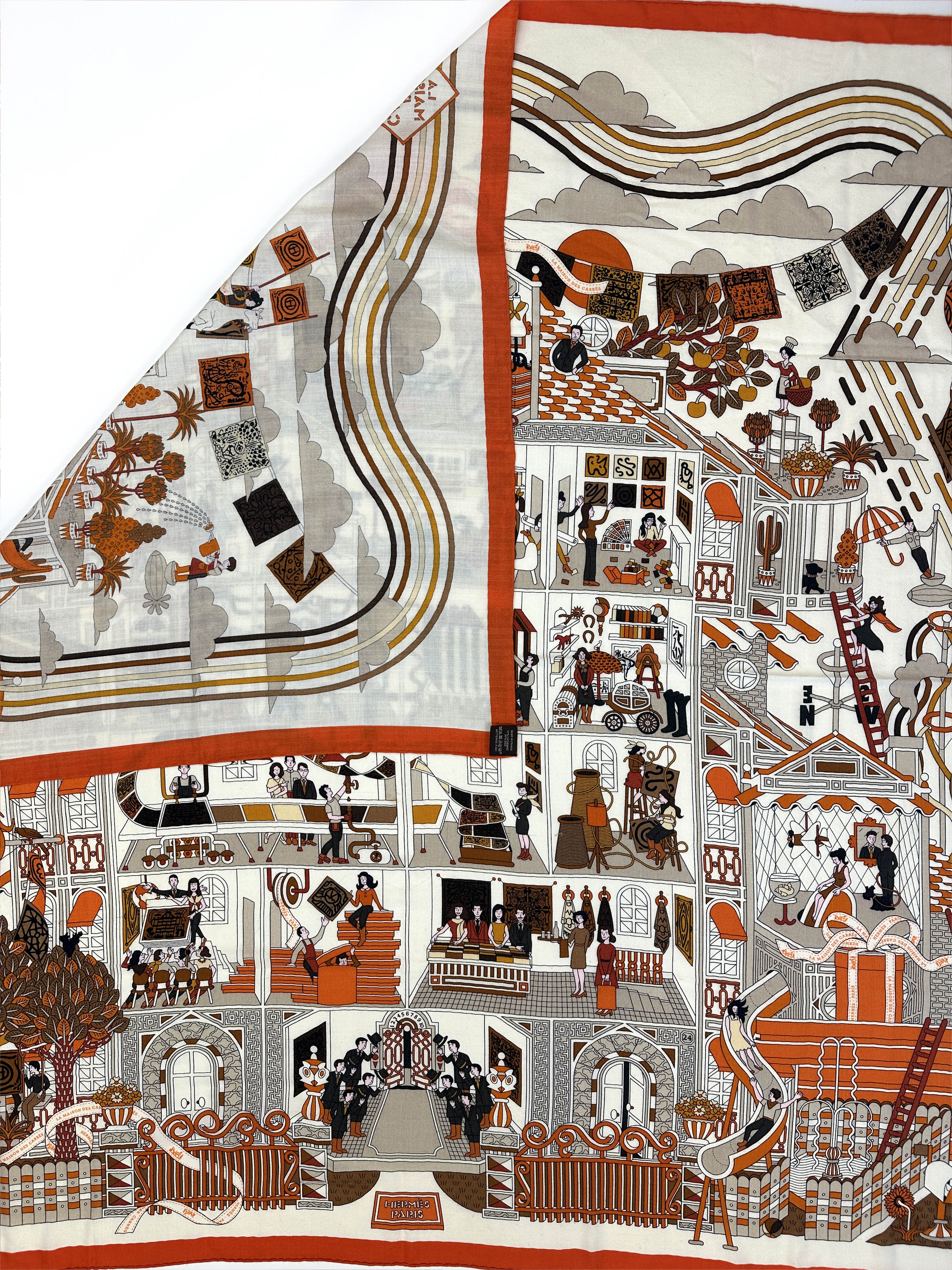 Hermès La Maison des Carrés Cashmere Silk 140