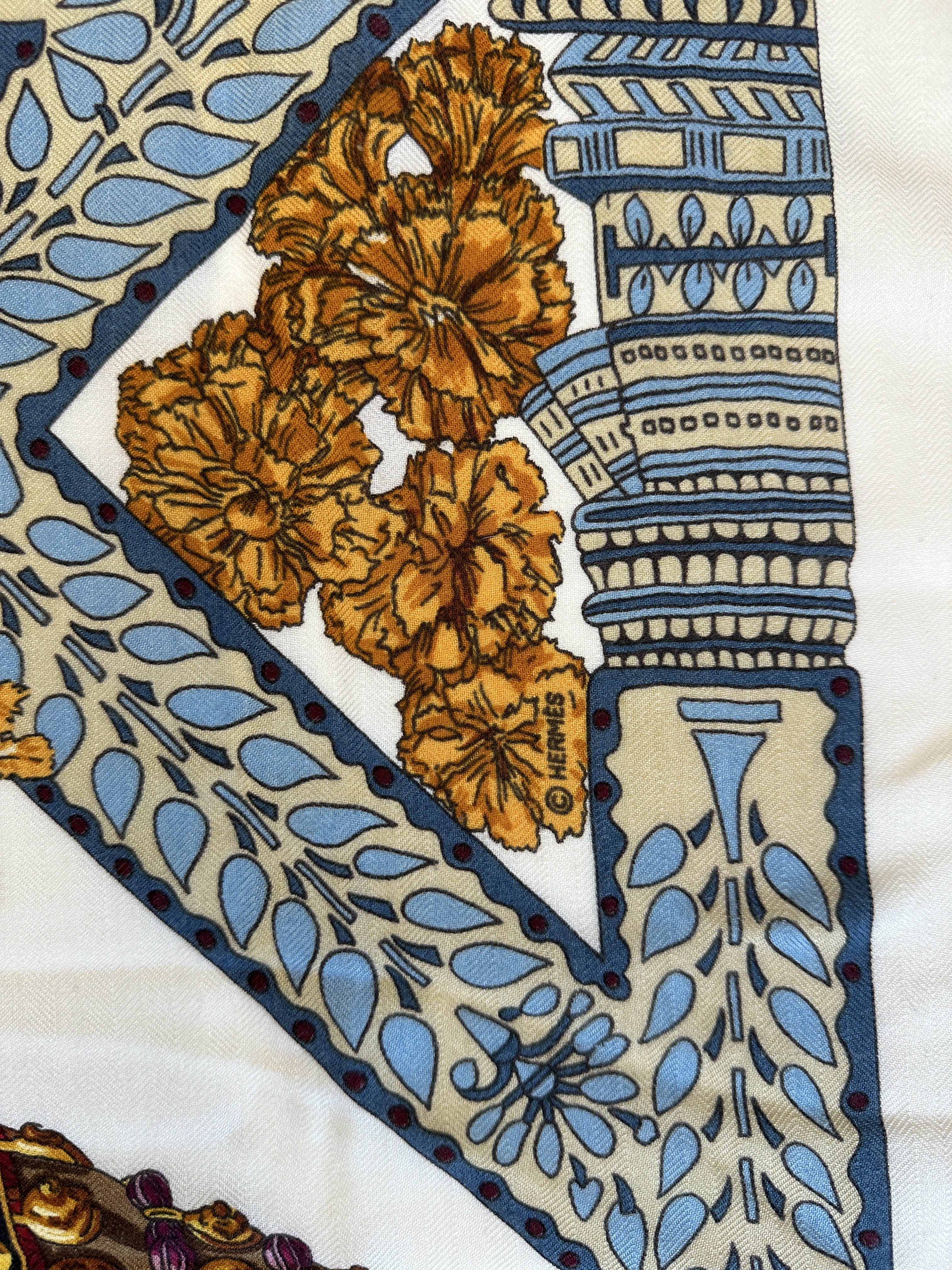 Hermès La Danse du Cheval Marwari Cashmere Silk 140
