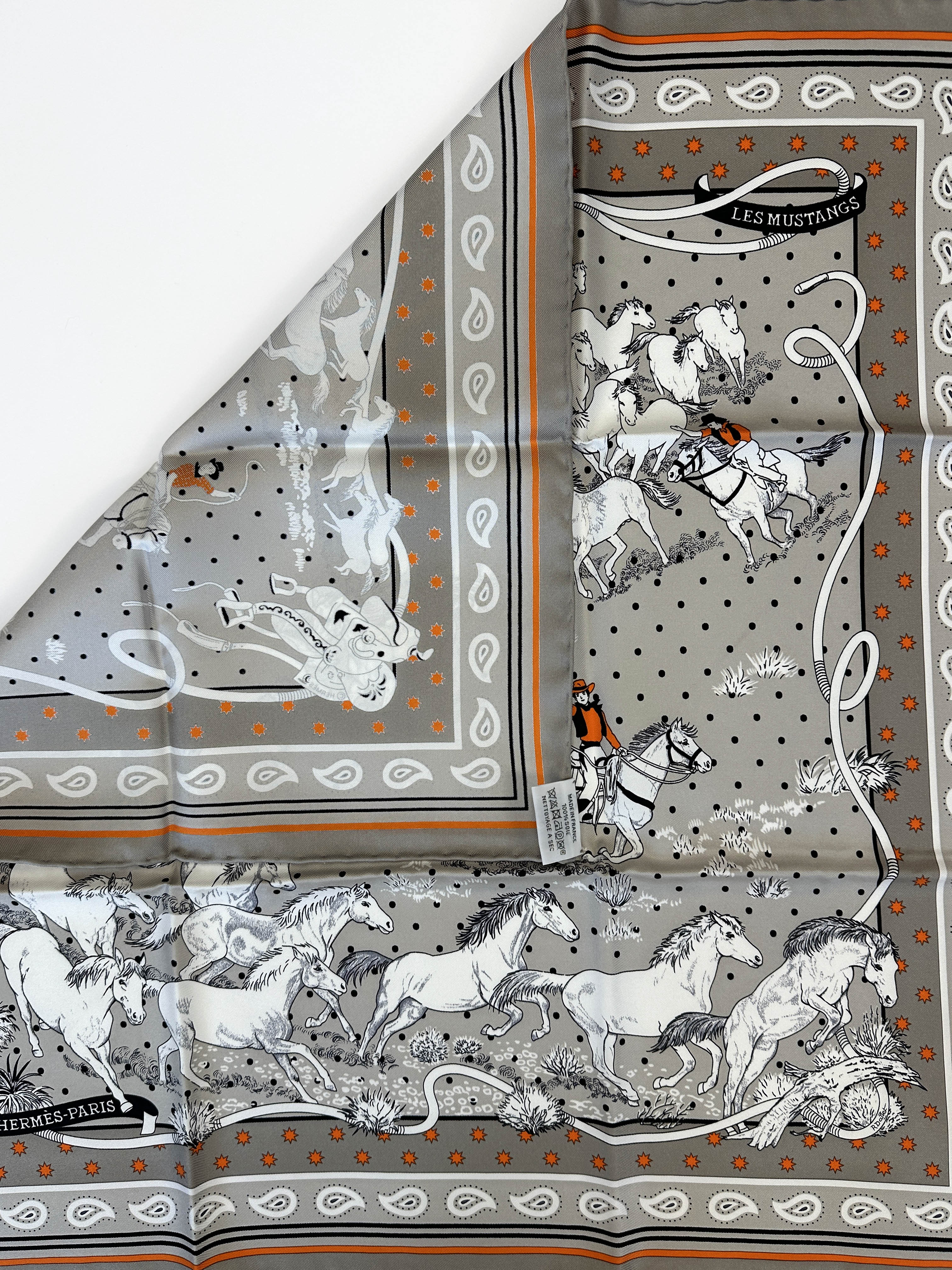 Hermès Les Mustangs Bandana 55