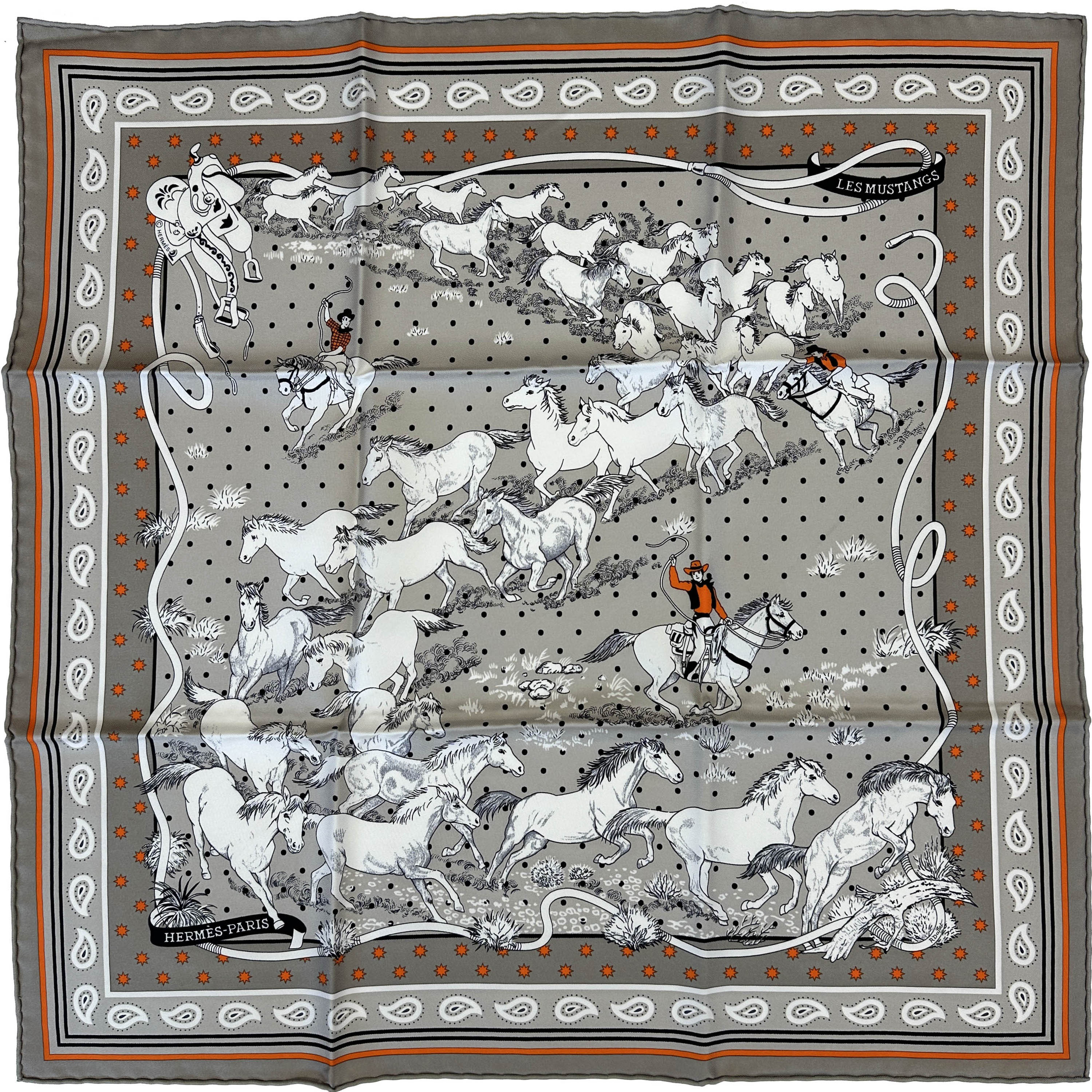 Hermès Les Mustangs Bandana 55
