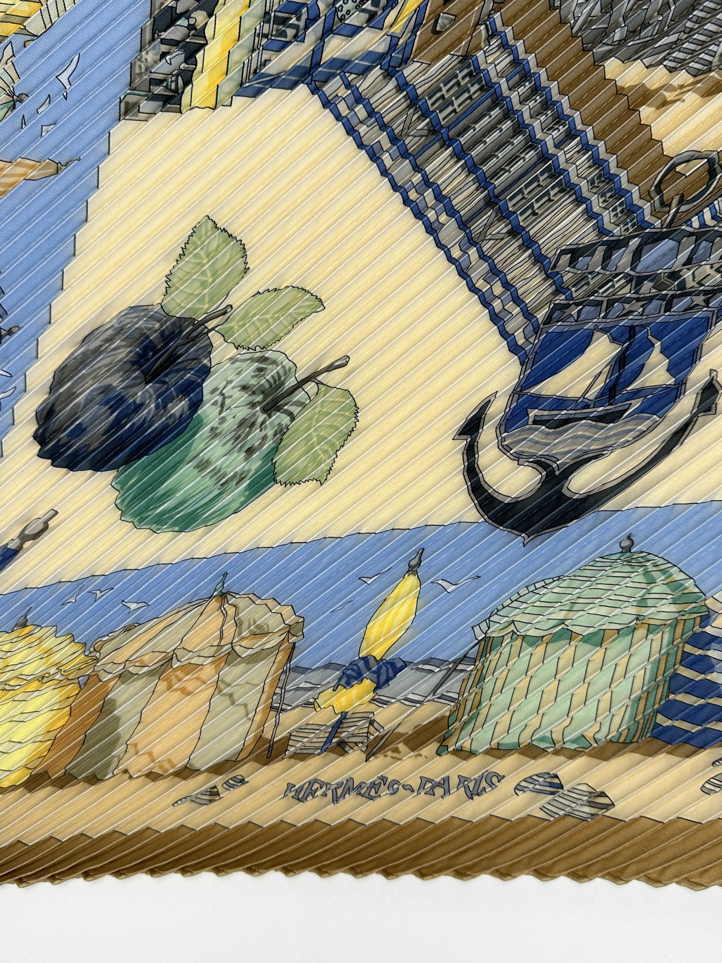 Hermès Charmes des Plages Normandes Plissé 90