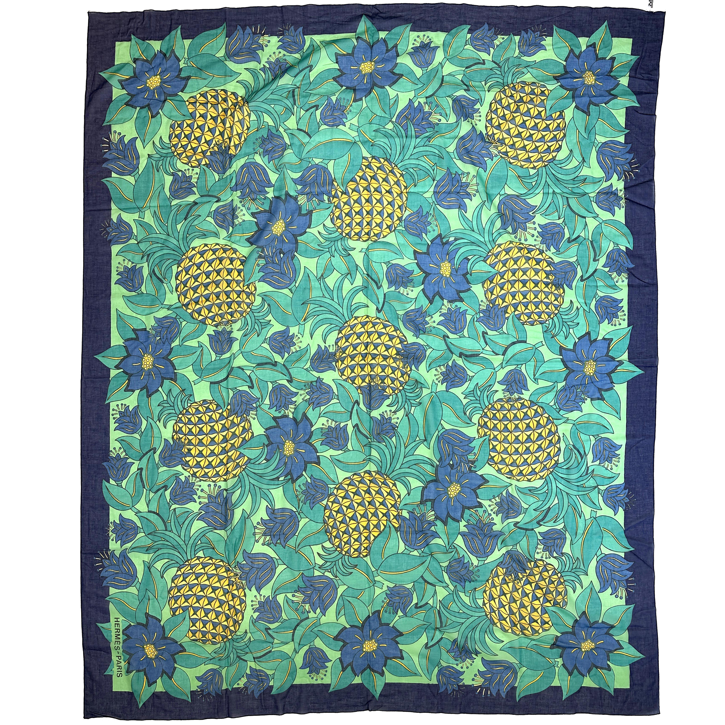Hermès Pineapple Floral Pareo