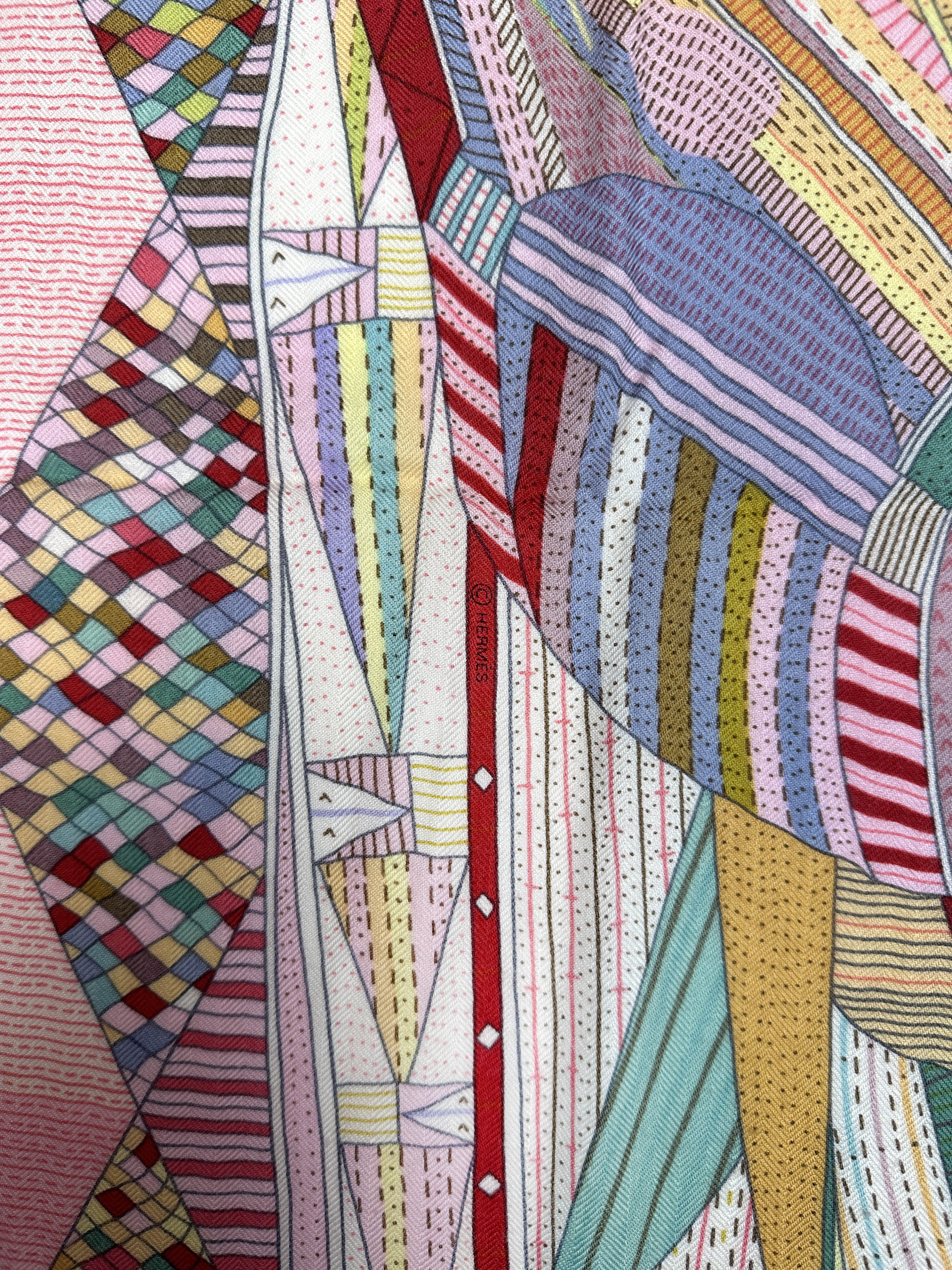 Hermès Patchwork Horse Cashmere Silk 140