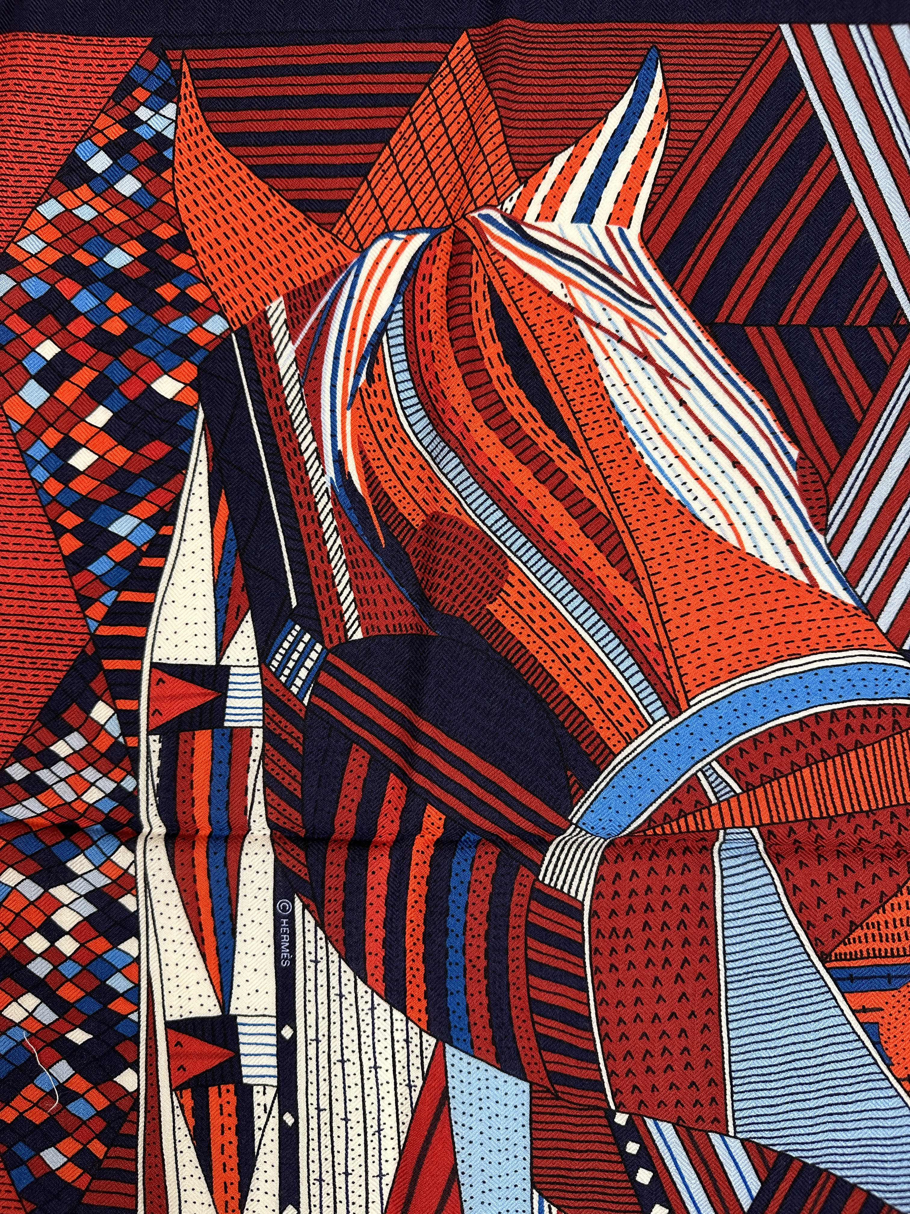 Hermès Patchwork Horse Cashmere Silk 140