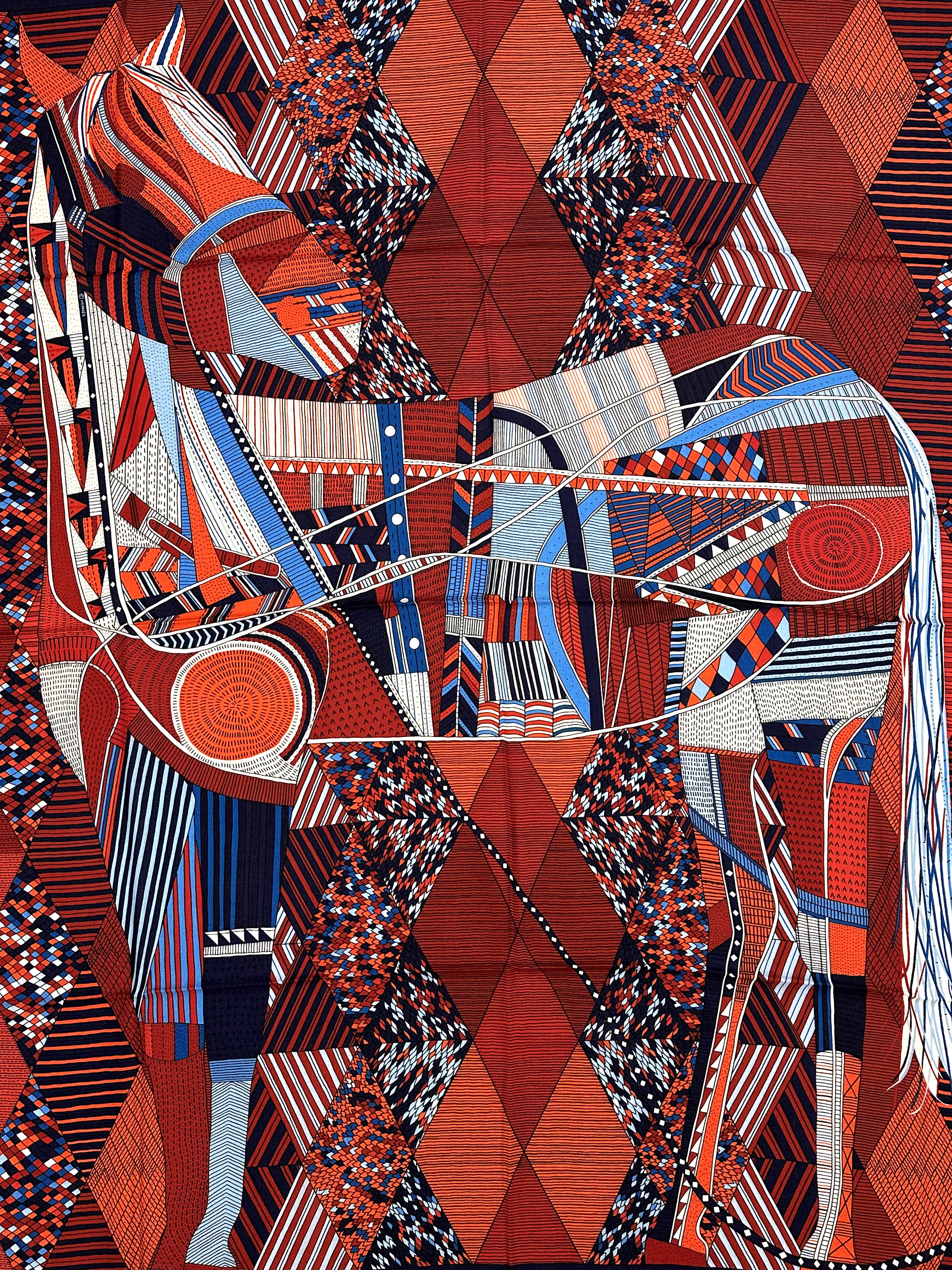 Hermès Patchwork Horse Cashmere Silk 140