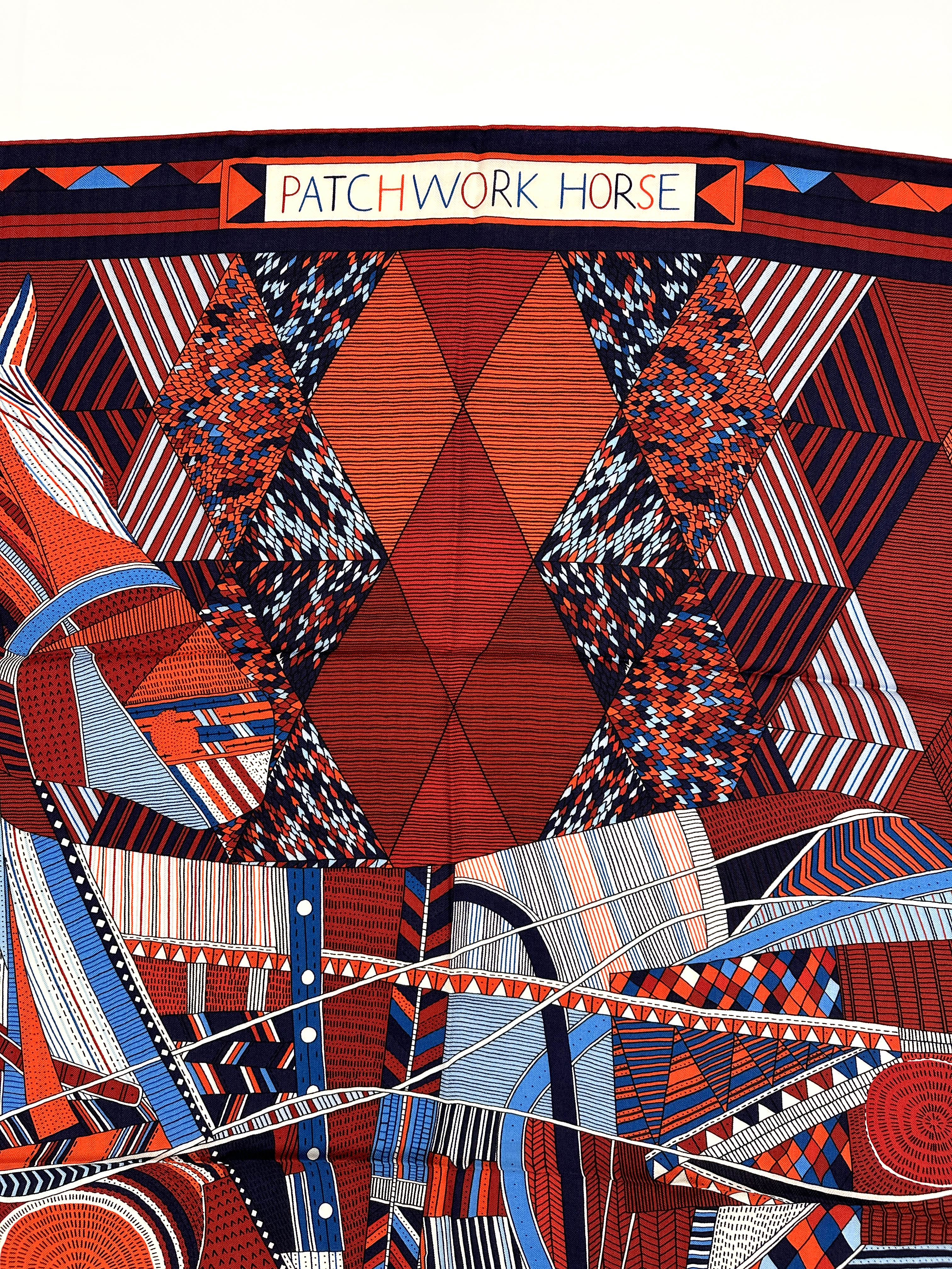 Hermès Patchwork Horse Cashmere Silk 140