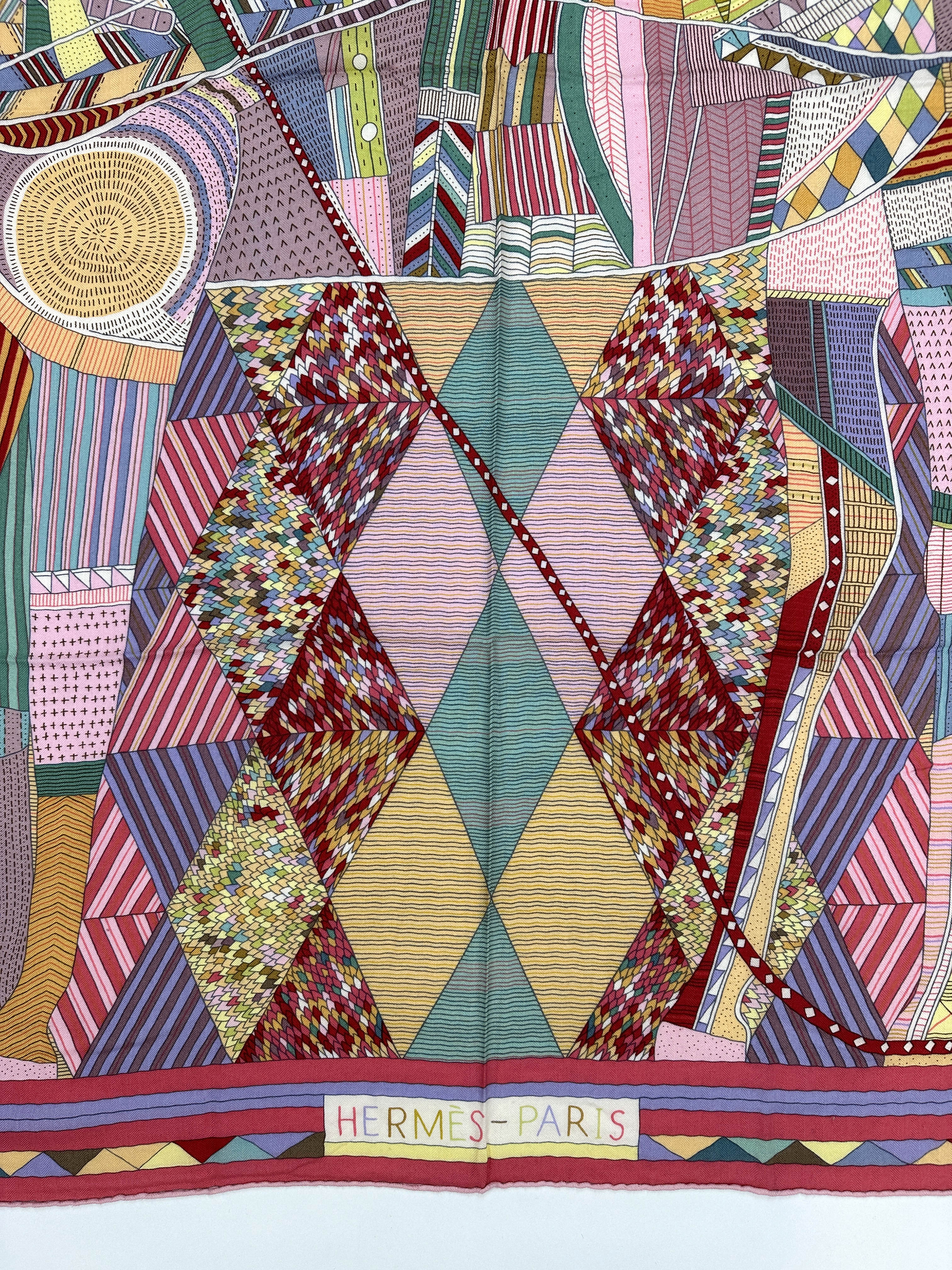 Hermès Patchwork Horse Cashmere Silk 140