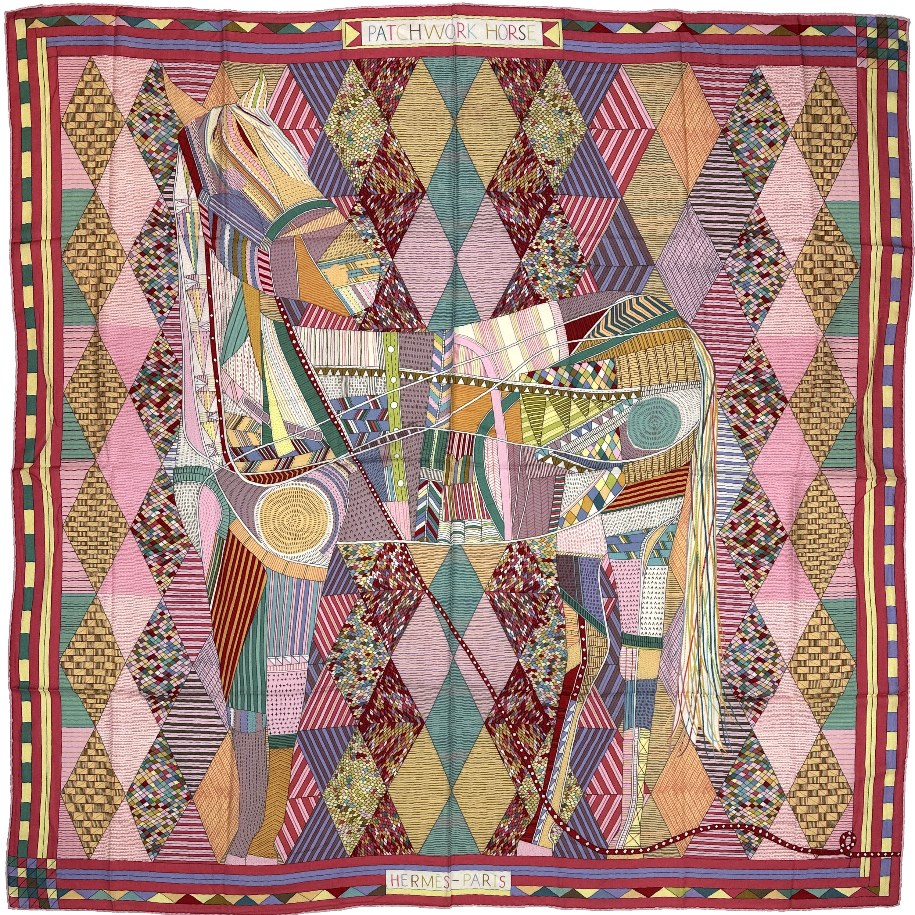 Hermès Patchwork Horse Cashmere Silk 140