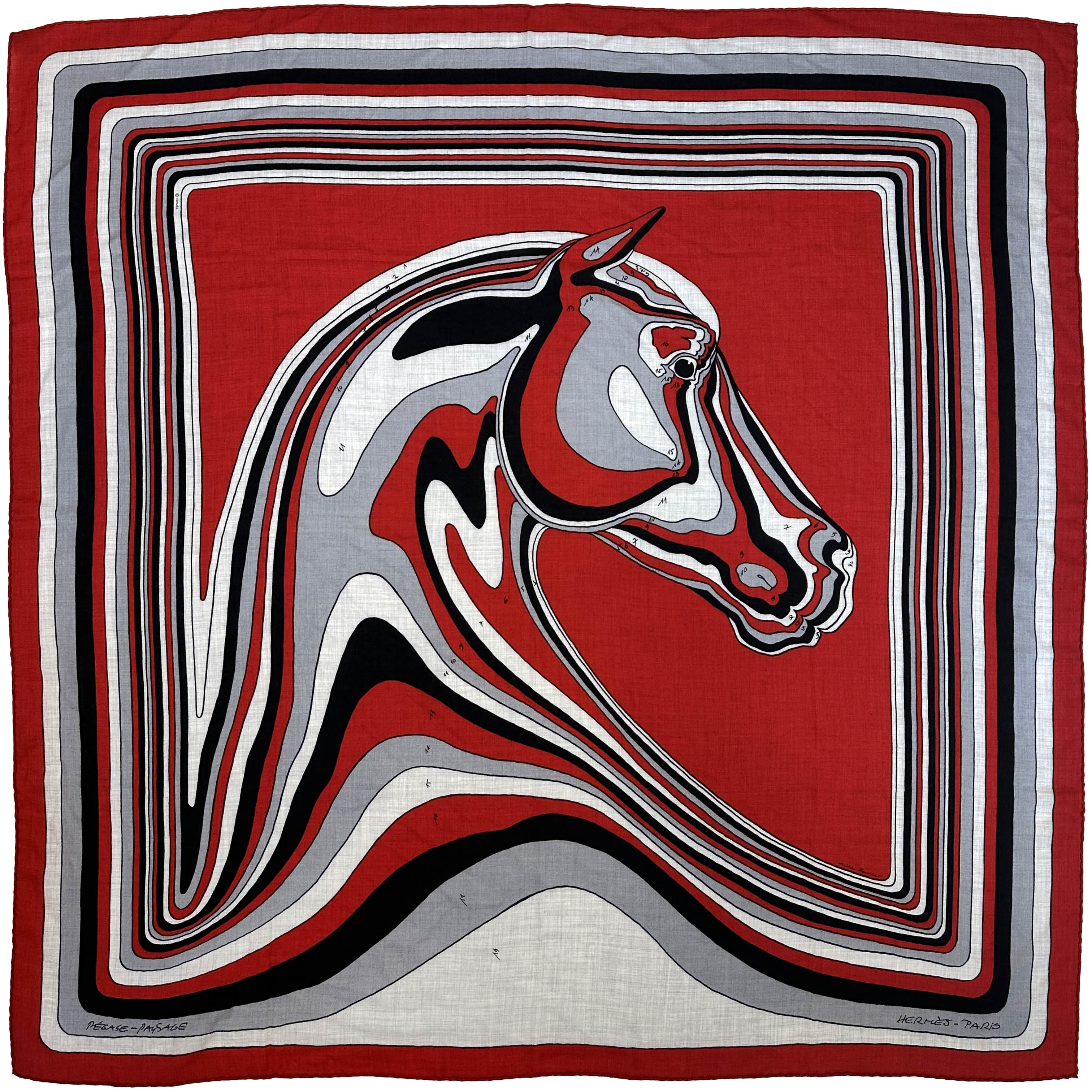 Hermès Pegase Paysage Cashmere Silk 140