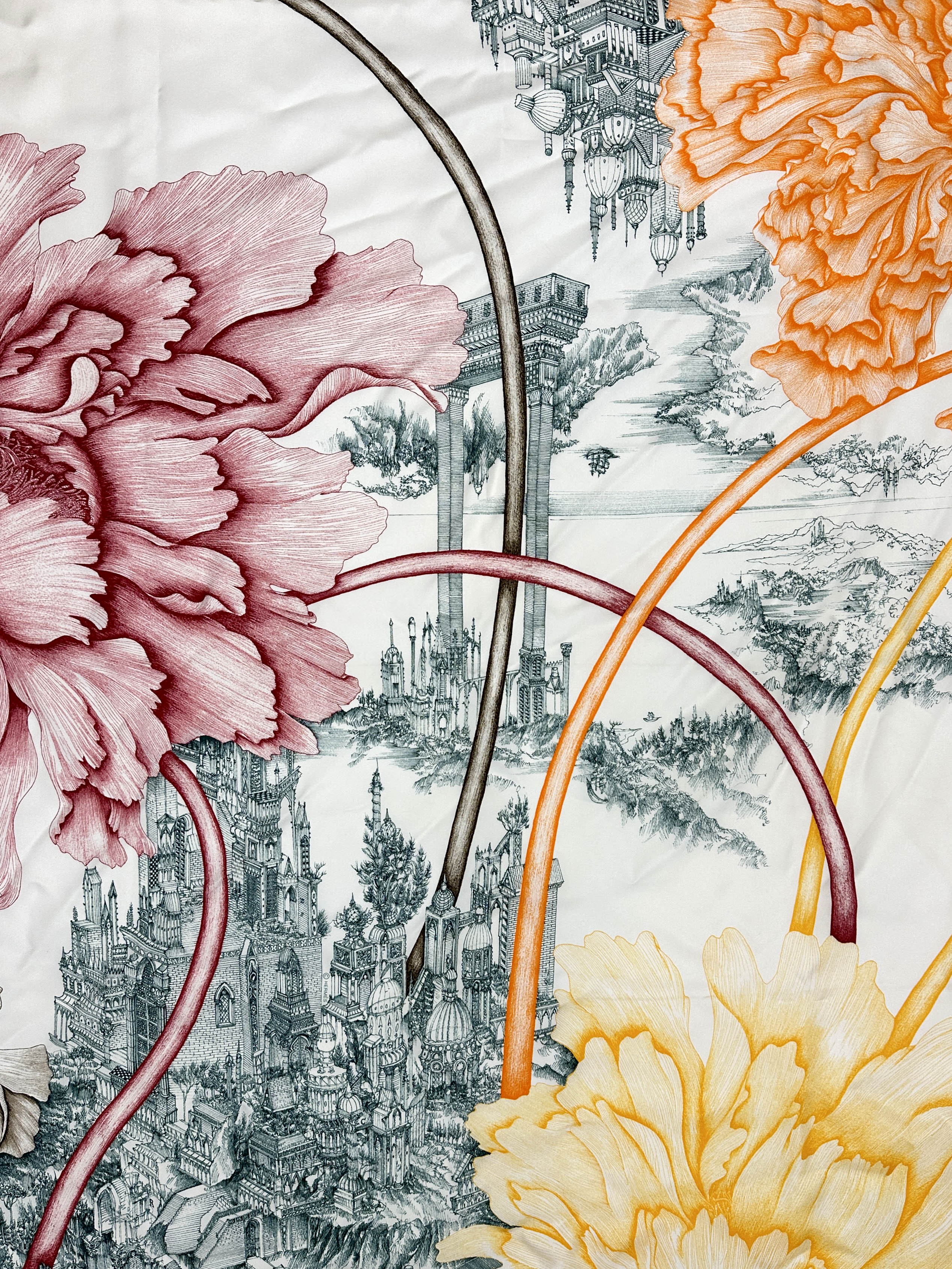 Hermès A L’Ombre des Pivoine 90