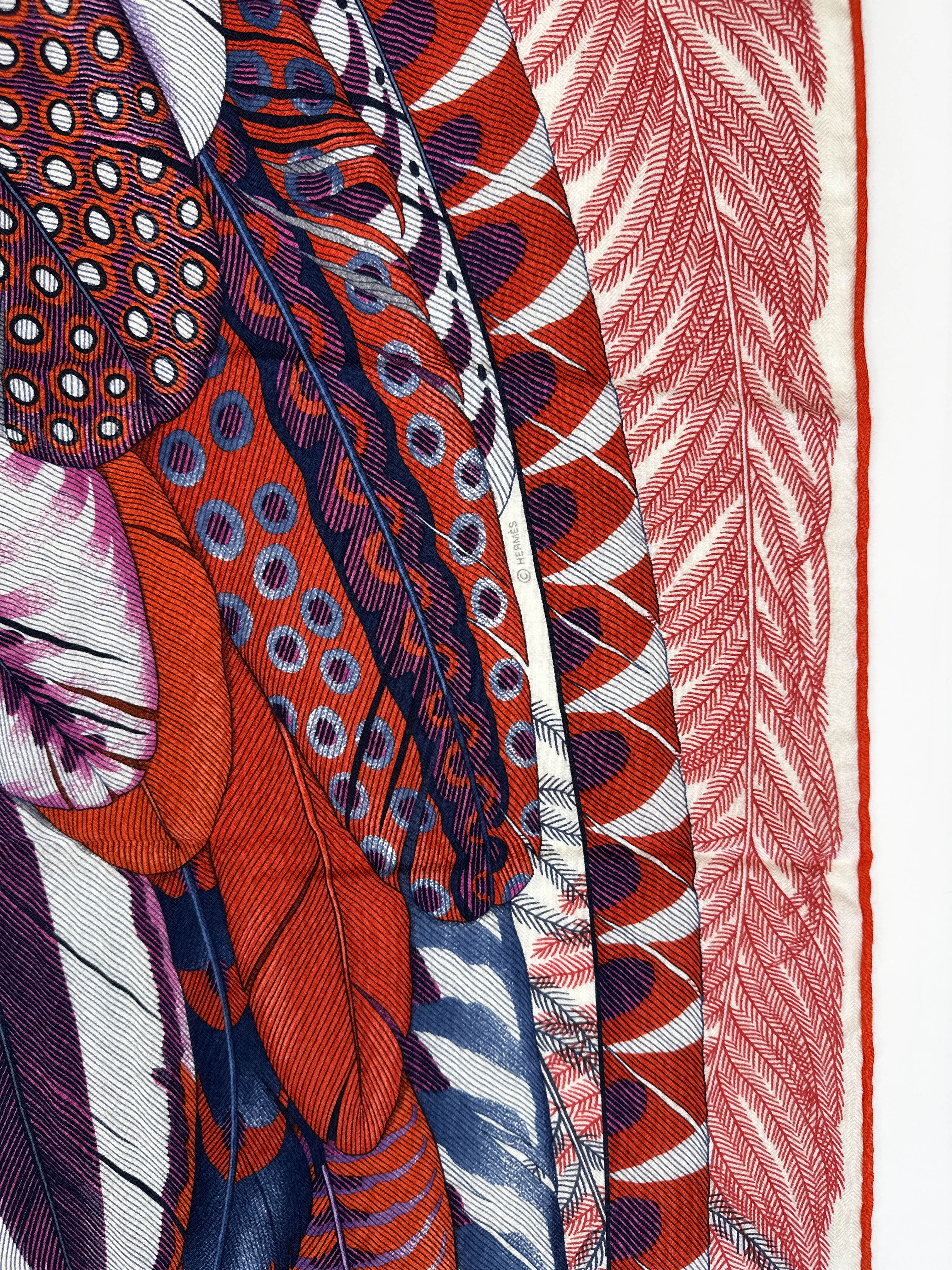 Hermès Plumes en Fete Cashmere Silk 140