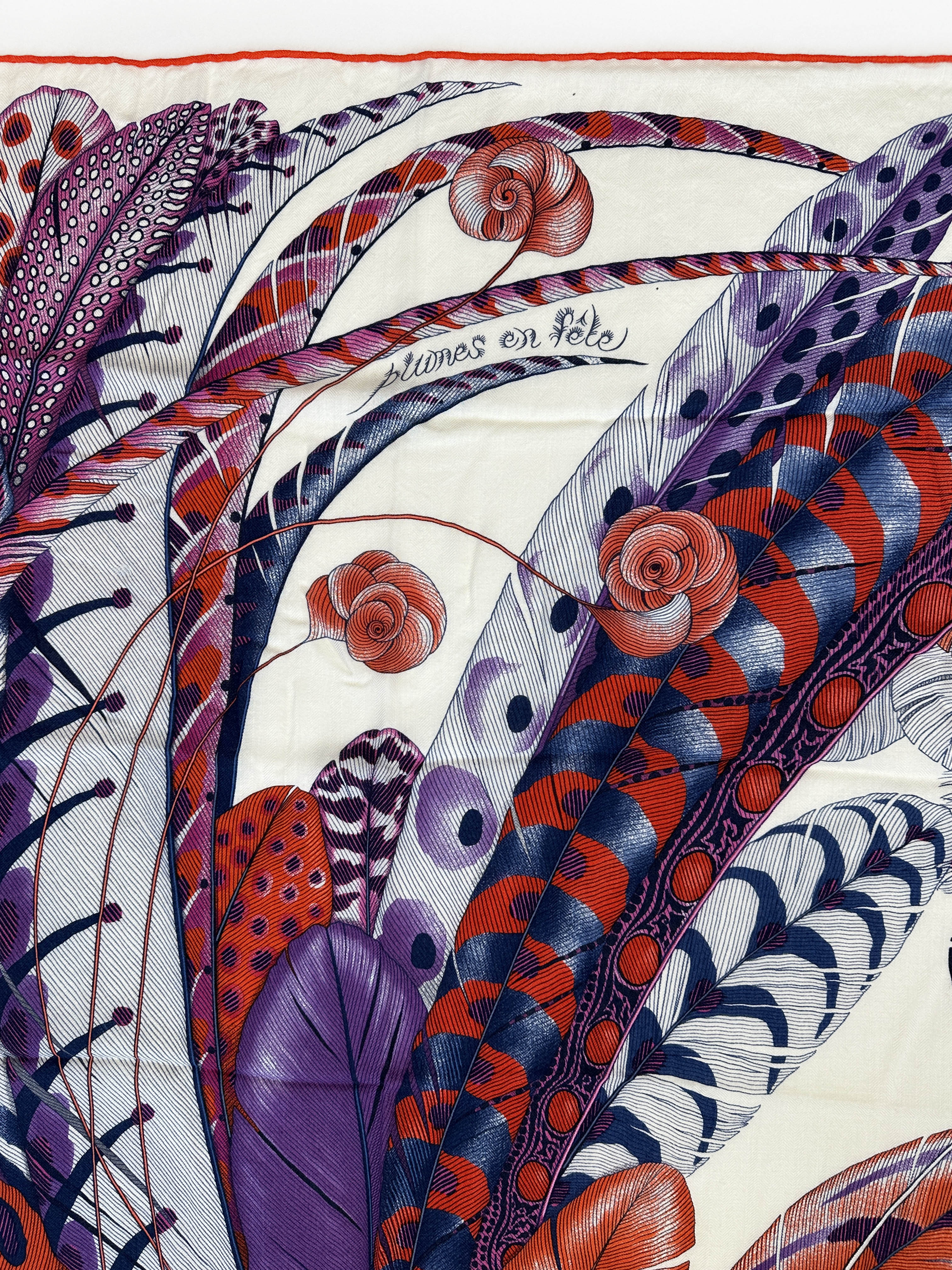 Hermès Plumes en Fete Cashmere Silk 140