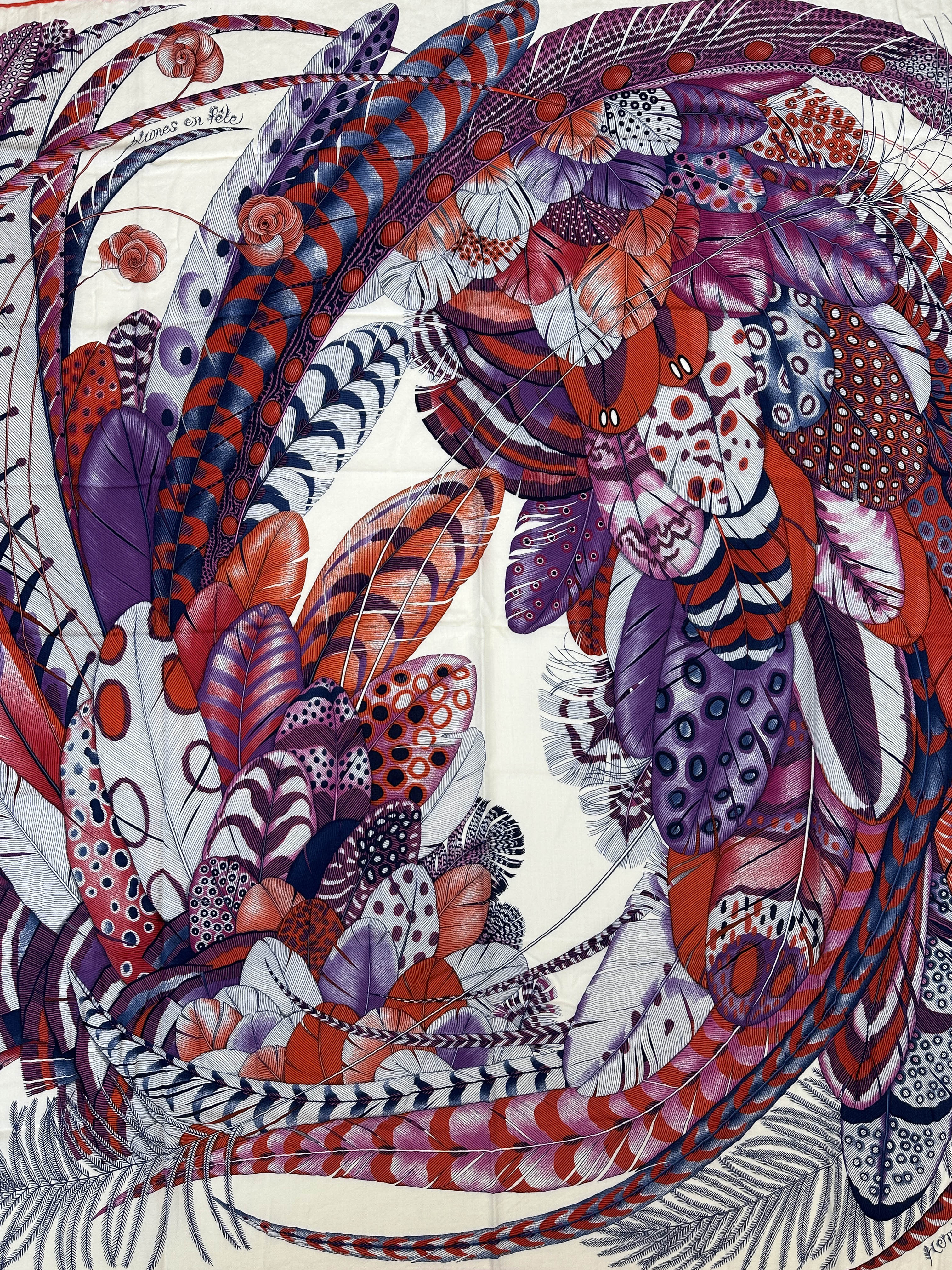 Hermès Plumes en Fete Cashmere Silk 140