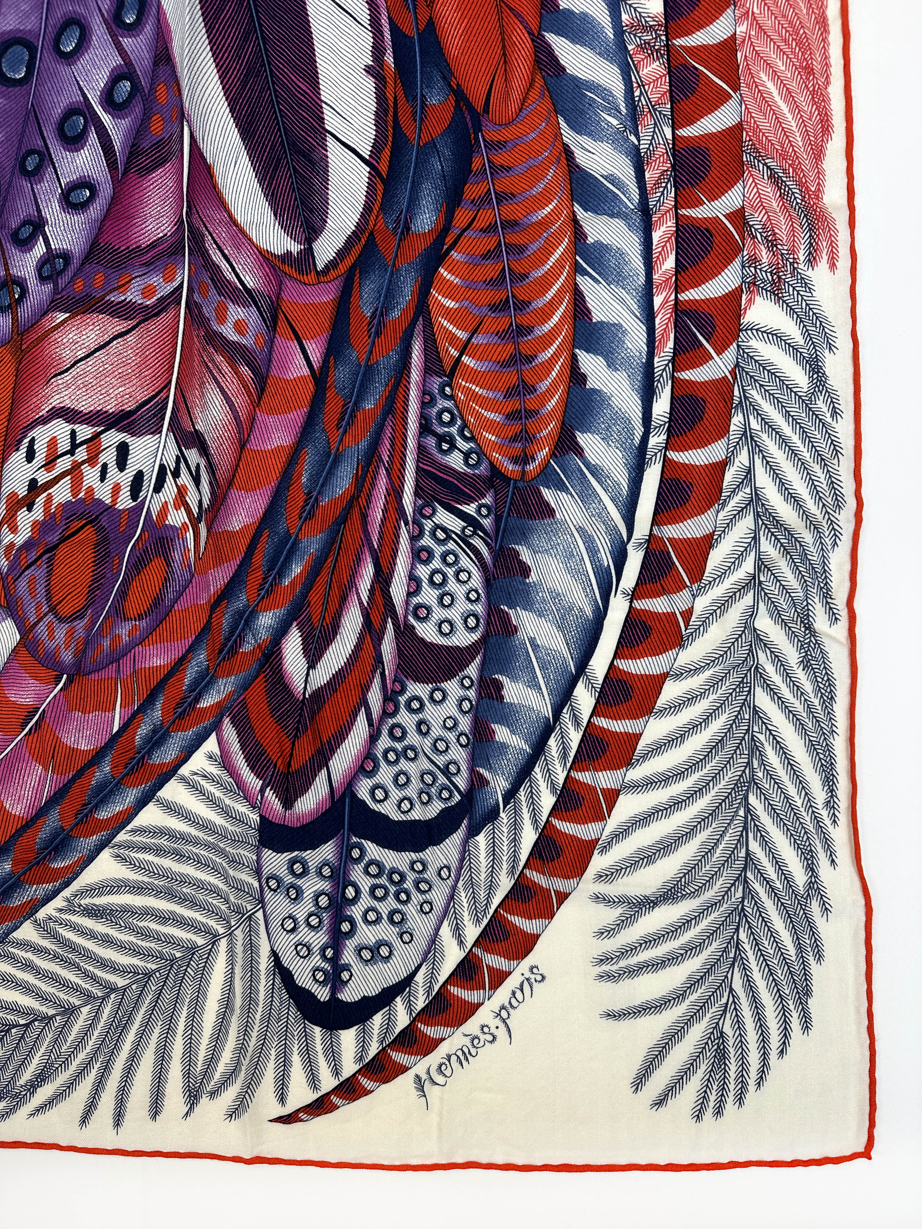 Hermès Plumes en Fete Cashmere Silk 140