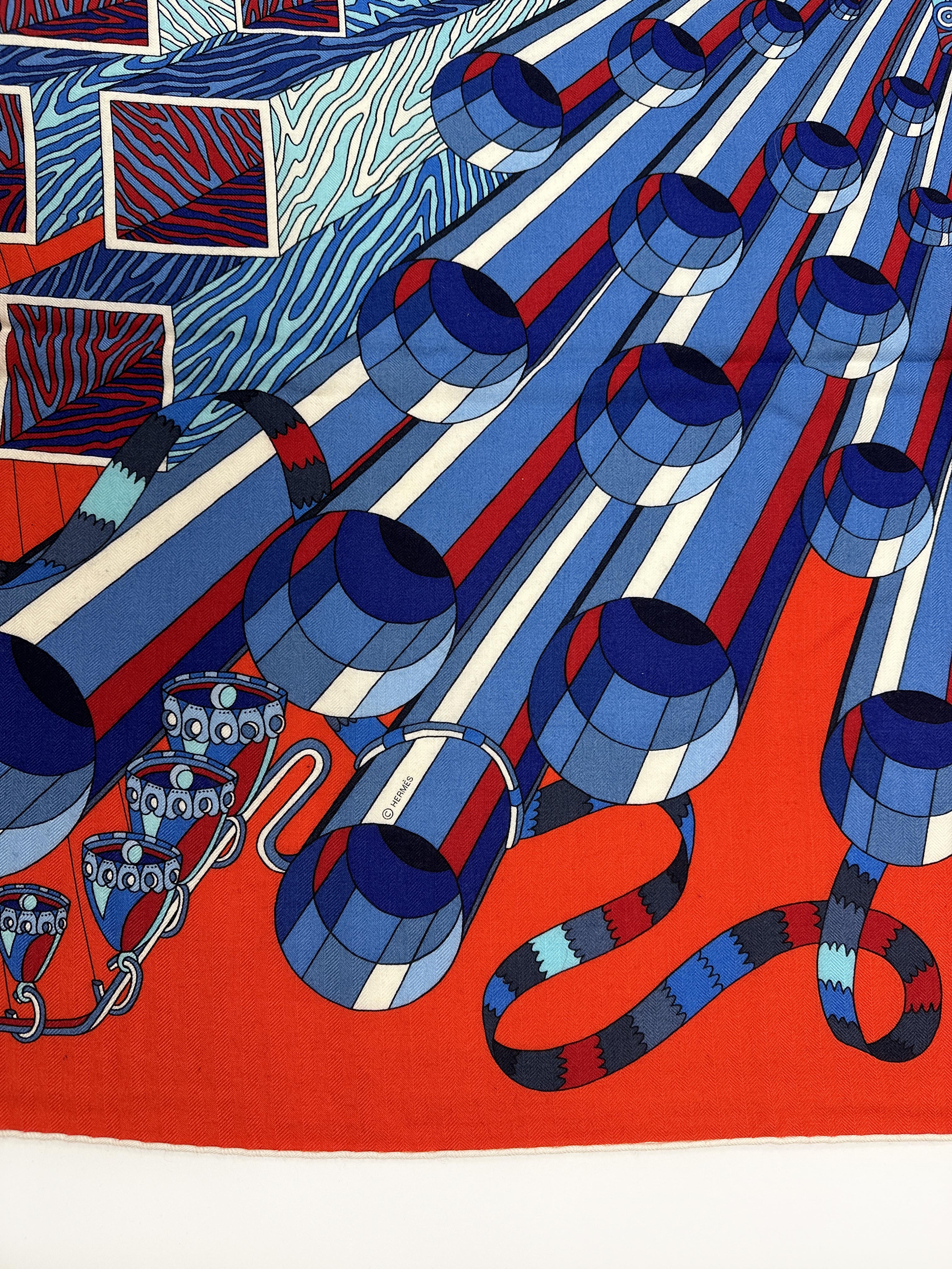 Hermès Point d'orgue Cashmere Silk 140