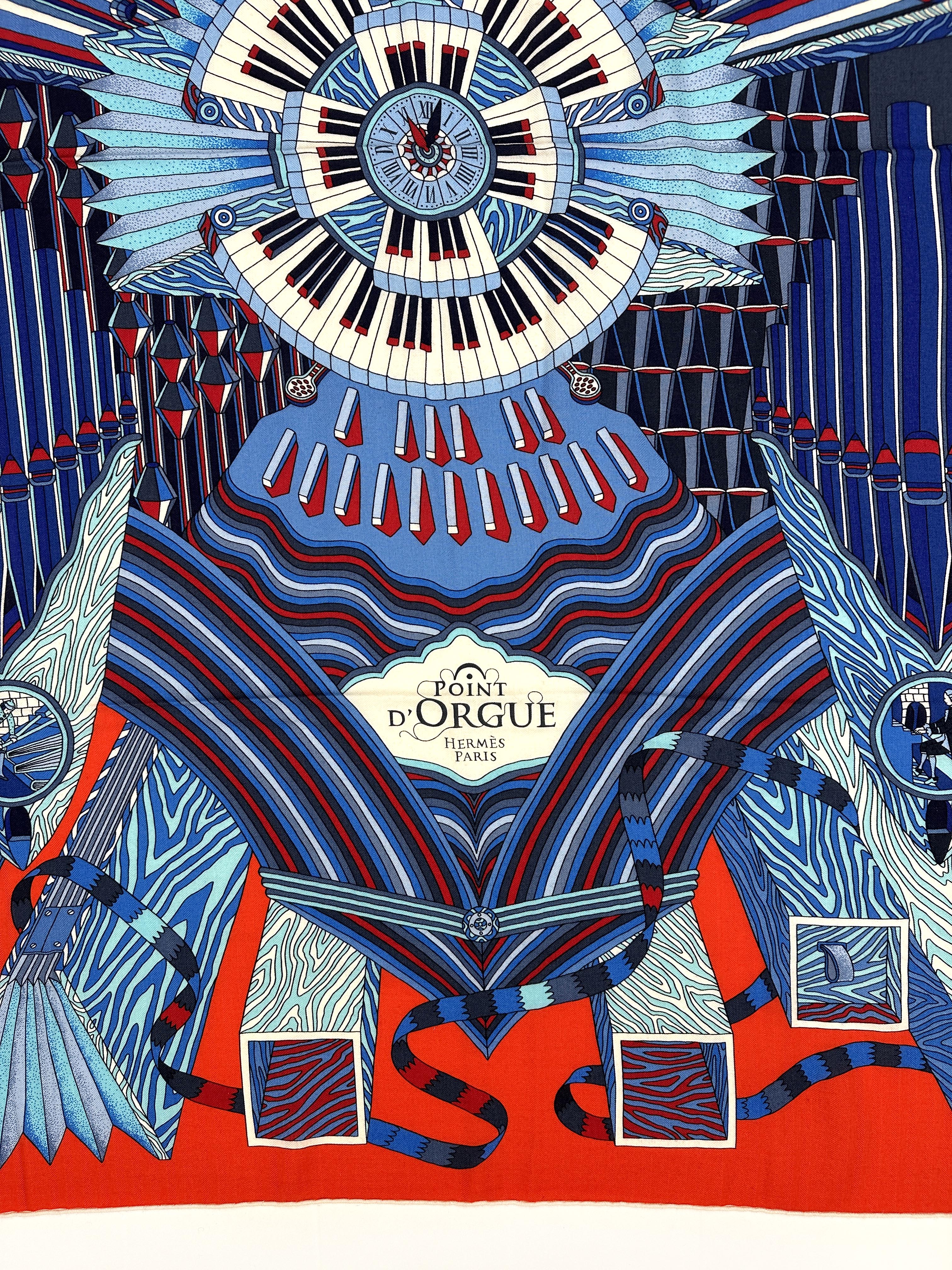 Hermès Point d'orgue Cashmere Silk 140